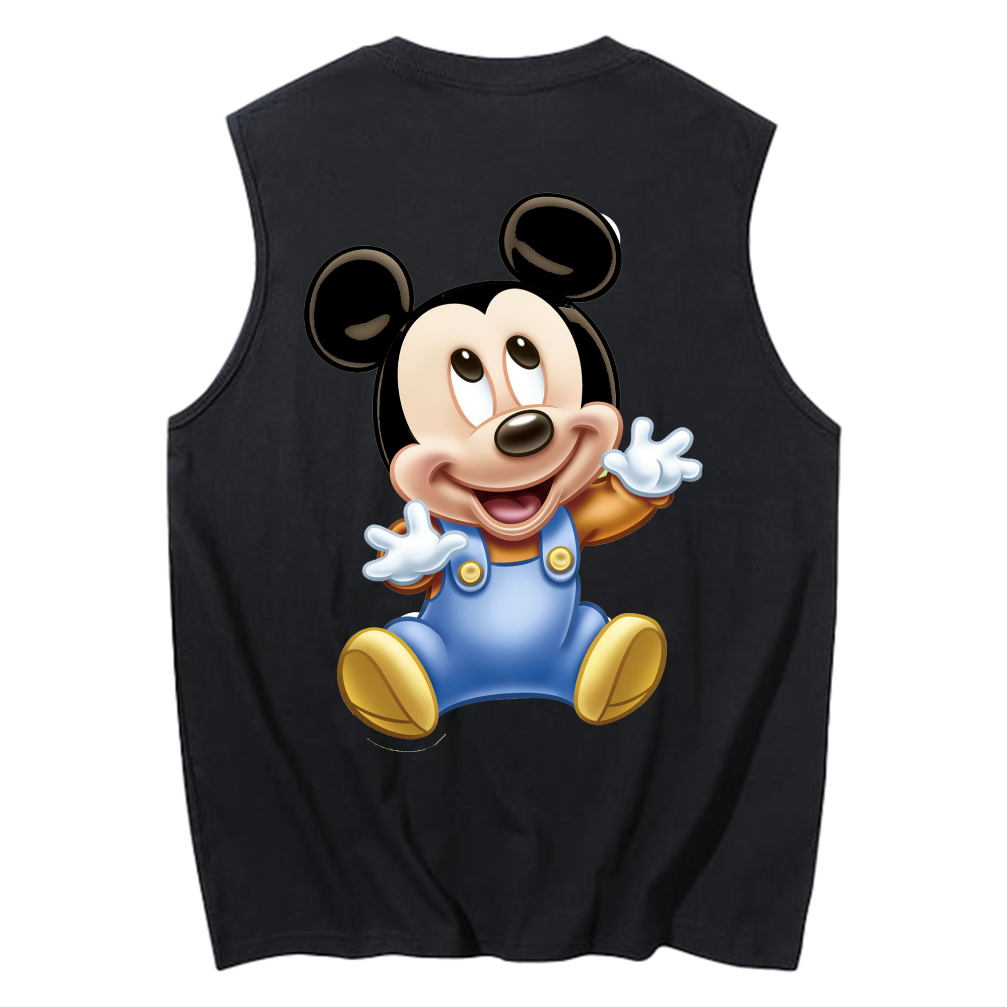 ミッキーマウス Mickey Mouse コットン100％タンクトップ（背面プリント）
