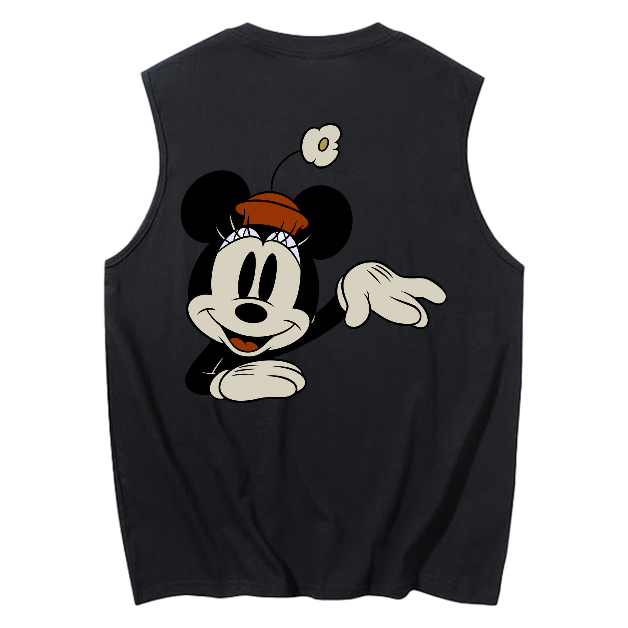 ミッキーマウス Mickey Mouse コットン100％タンクトップ（背面プリント）