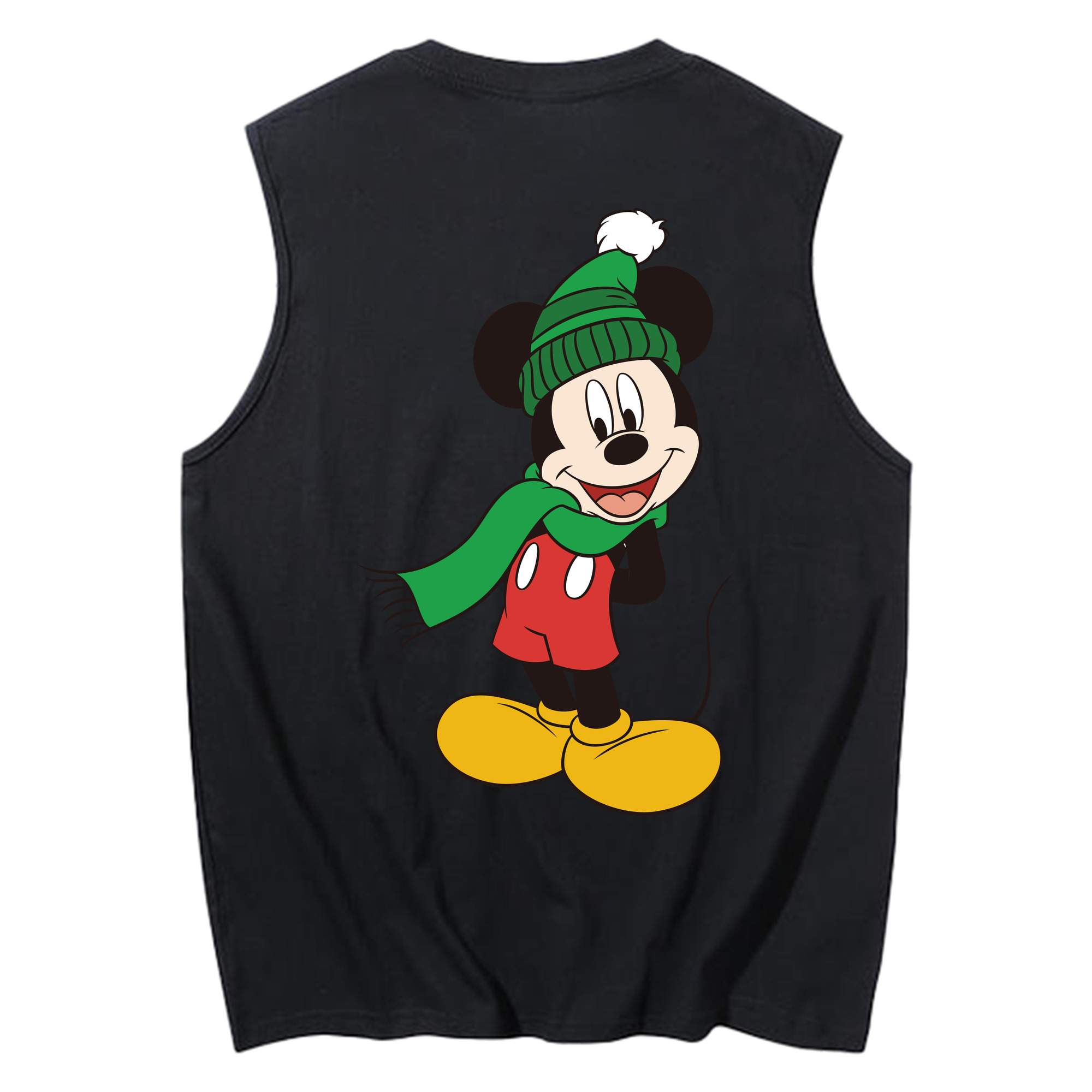 ミッキーマウス Mickey Mouse コットン100％タンクトップ（背面プリント）
