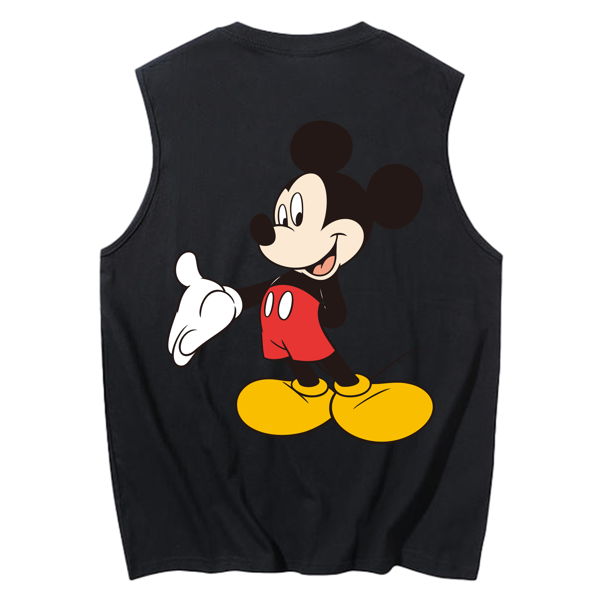ミッキーマウス Mickey Mouse コットン100％タンクトップ（背面プリント）