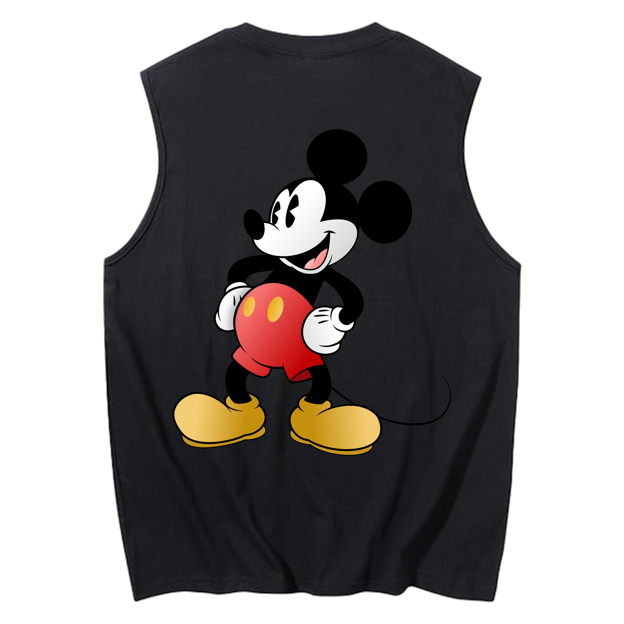 ミッキーマウス Mickey Mouse コットン100％タンクトップ（背面プリント）