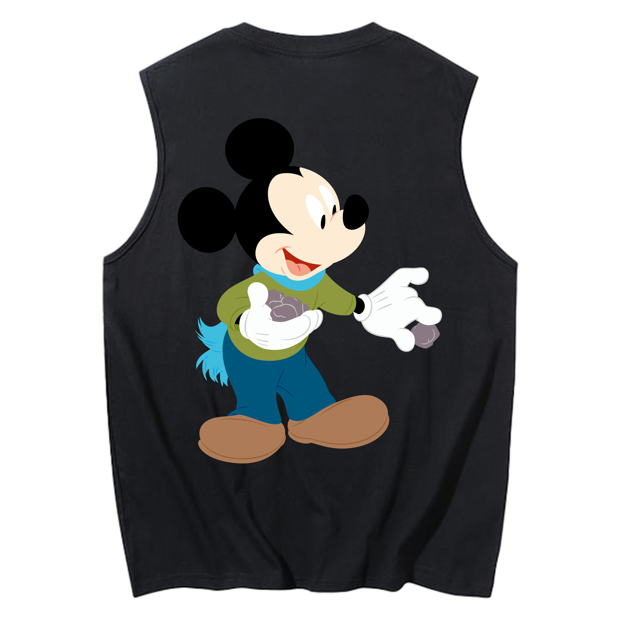 ミッキーマウス Mickey Mouse コットン100％タンクトップ（背面プリント）