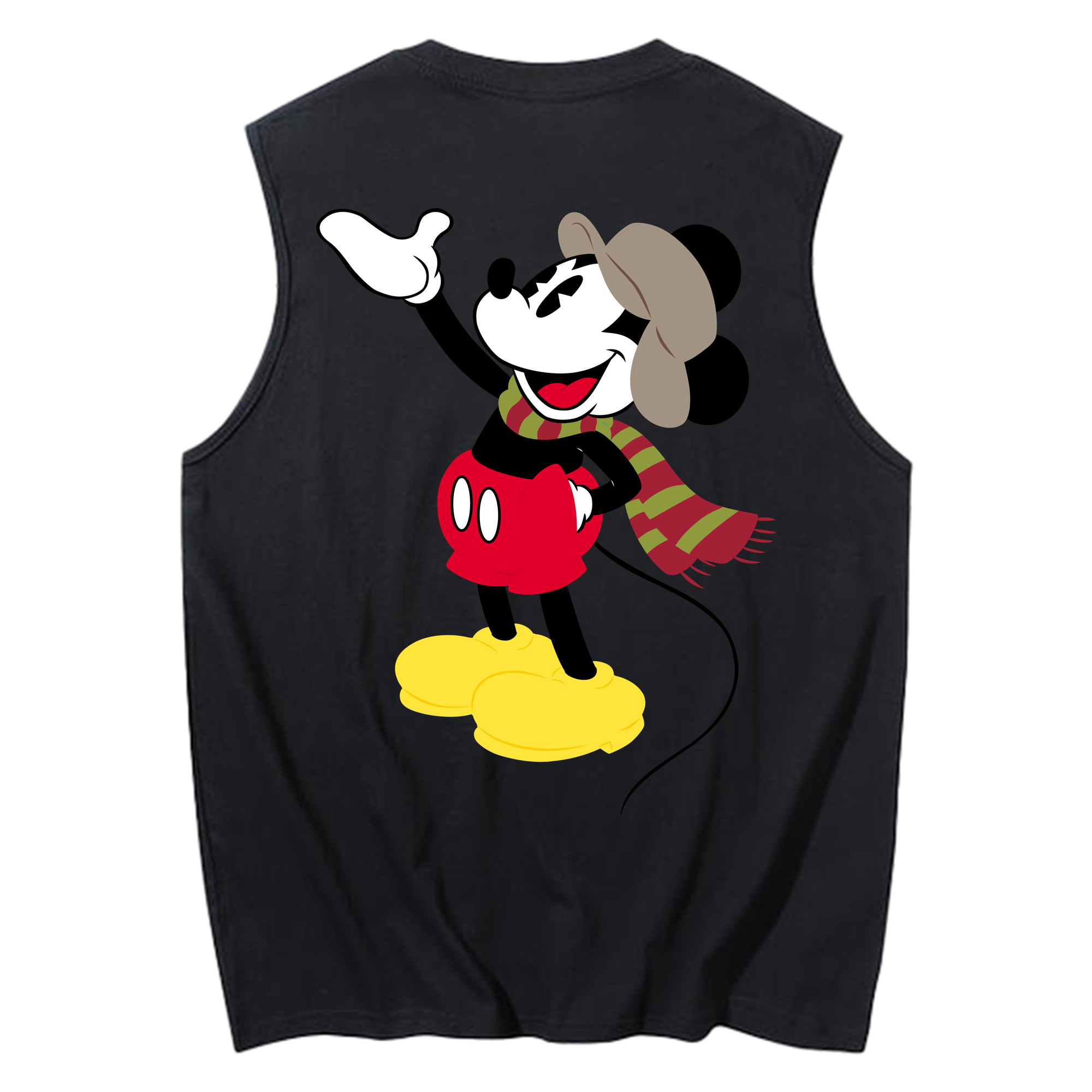 ミッキーマウス Mickey Mouse コットン100％タンクトップ（背面プリント）