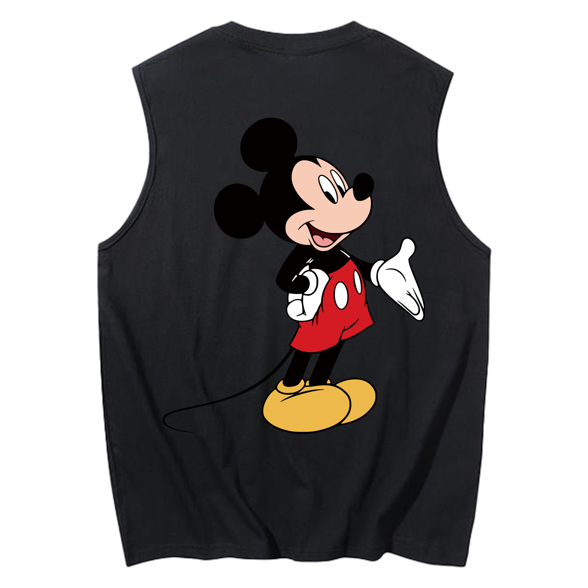 ミッキーマウス Mickey Mouse コットン100％タンクトップ（背面プリント）