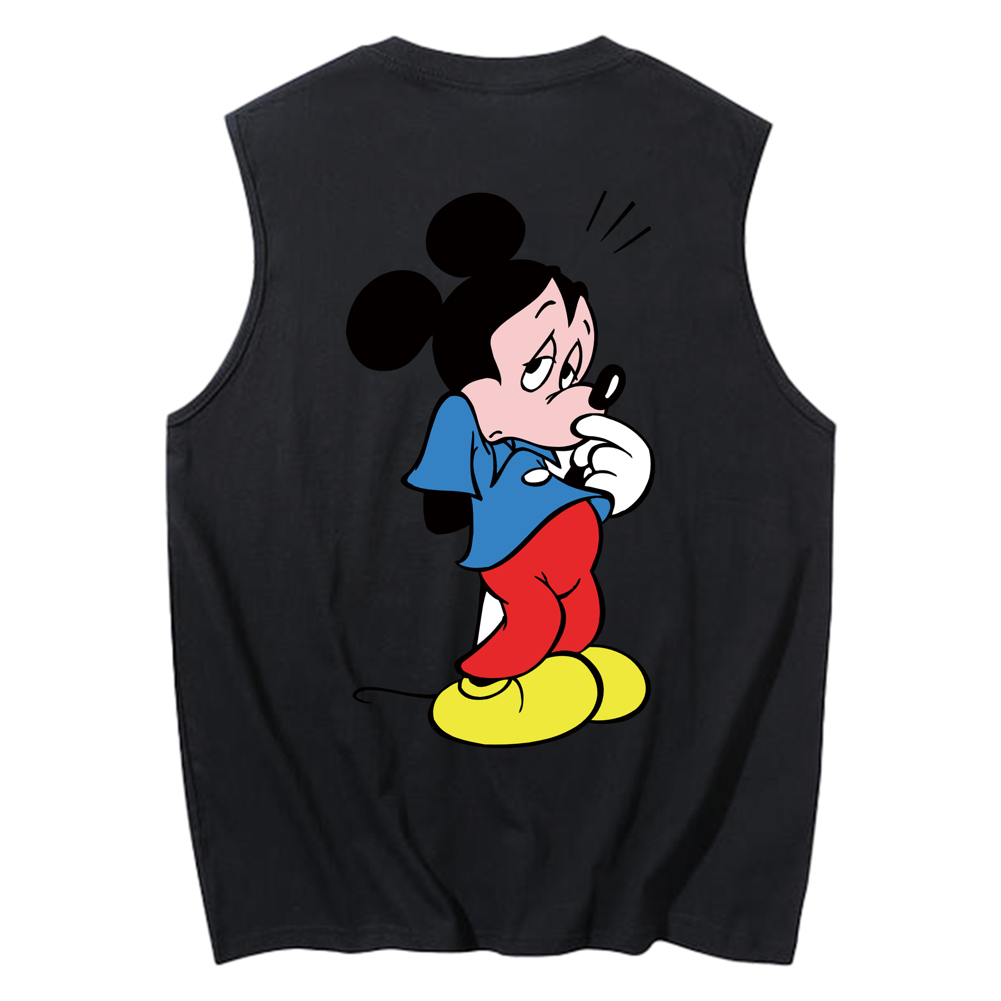 ミッキーマウス Mickey Mouse コットン100％タンクトップ（背面プリント）
