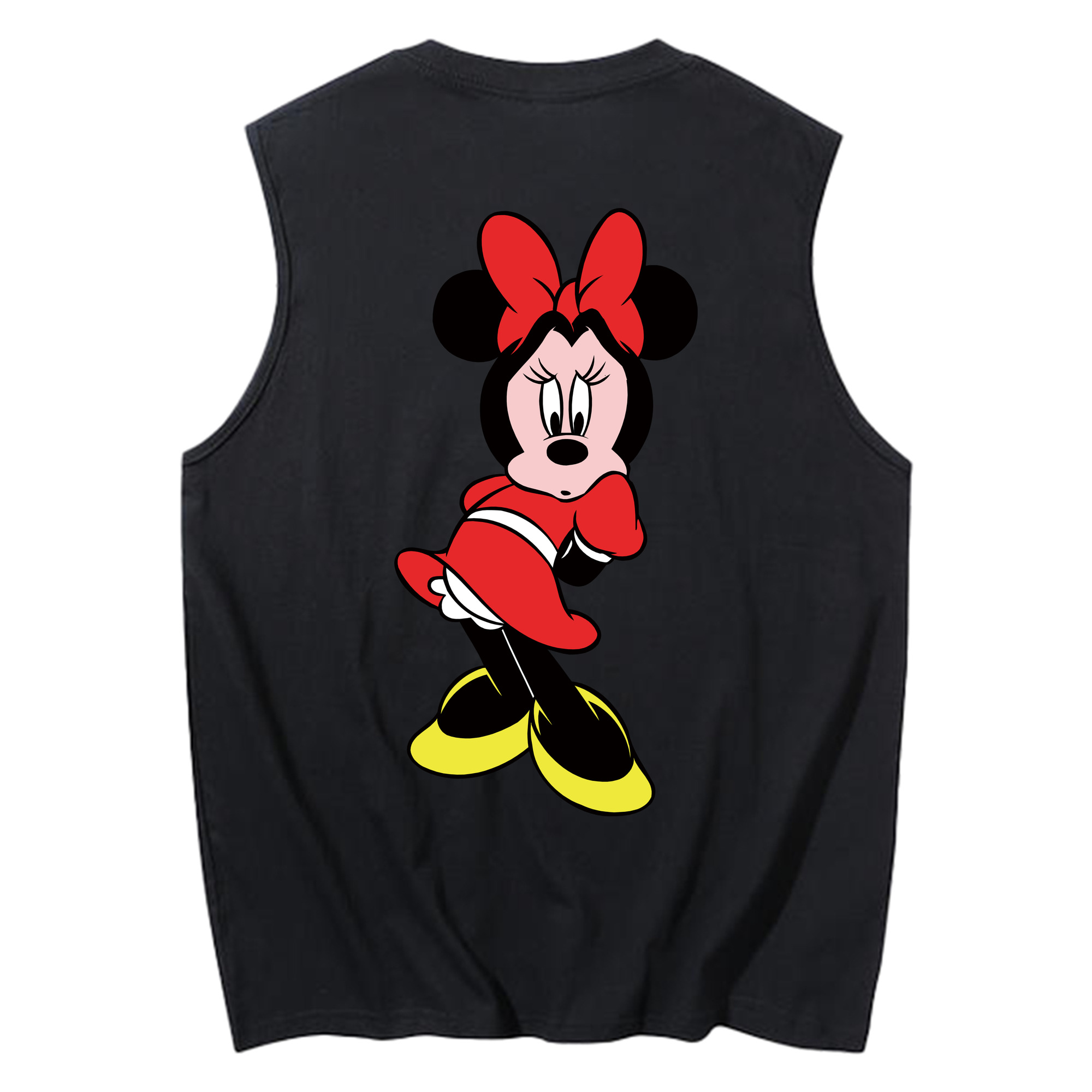 ミッキーマウス Mickey Mouse コットン100％タンクトップ（背面プリント）