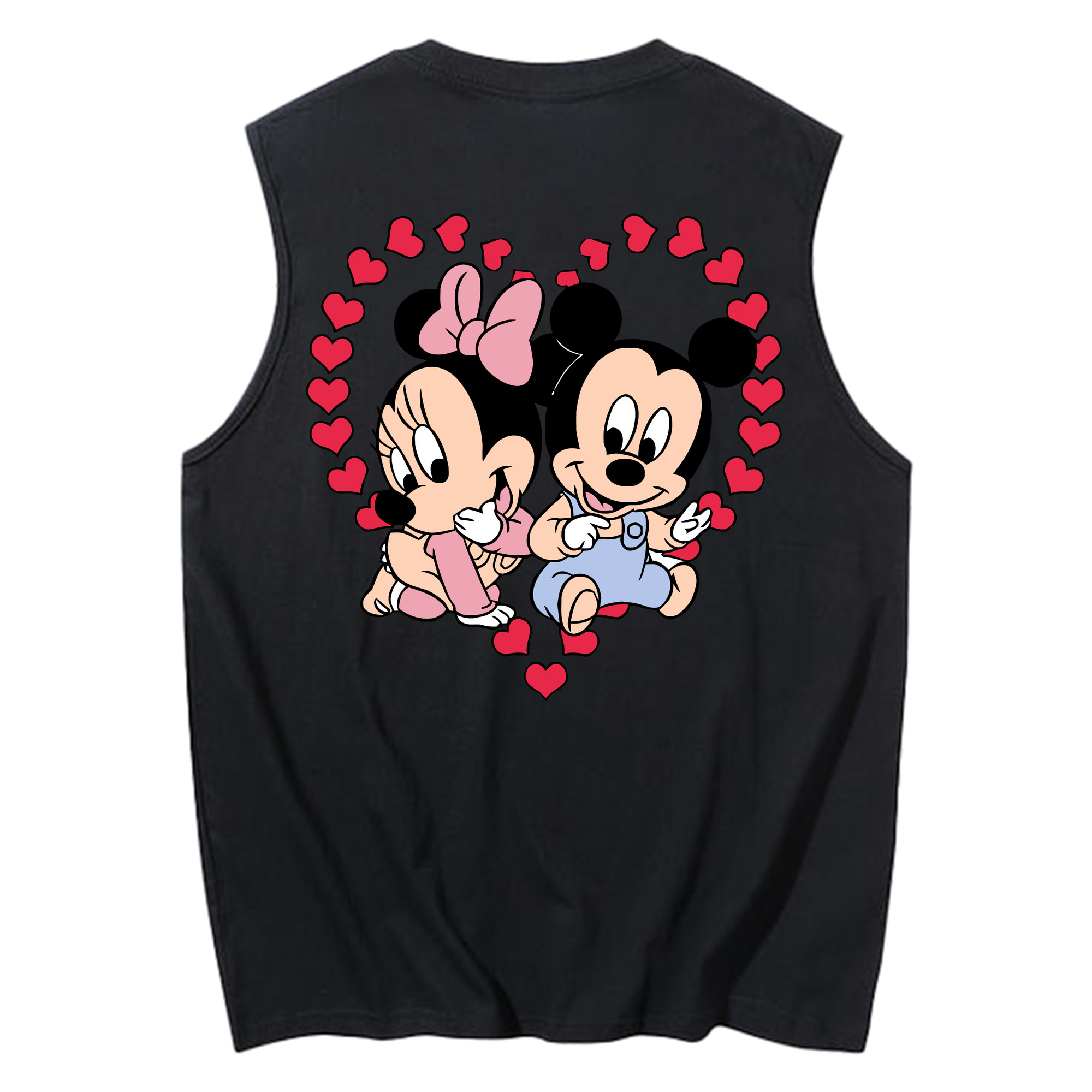 ミッキーマウス Mickey Mouse コットン100％タンクトップ（背面プリント）