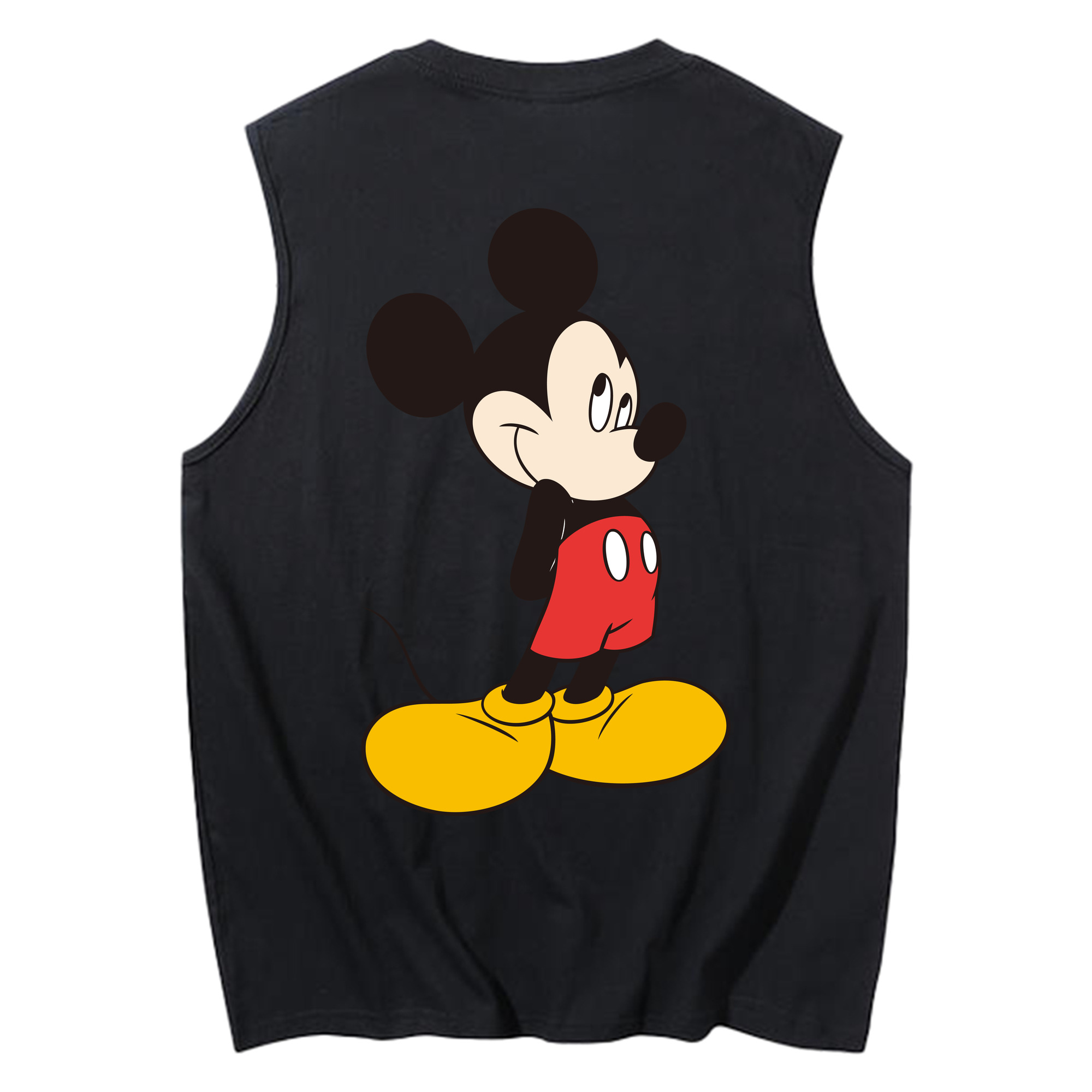 ミッキーマウス Mickey Mouse コットン100％タンクトップ（背面プリント）