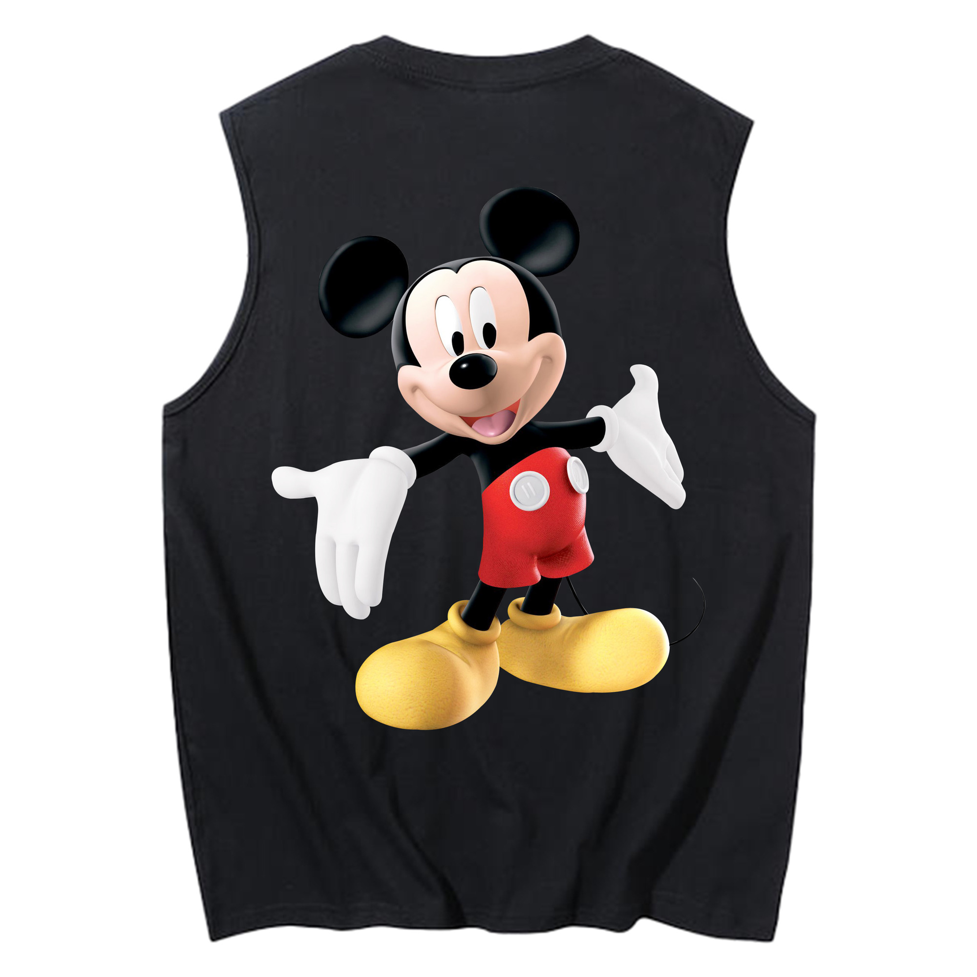 ミッキーマウス Mickey Mouse コットン100％タンクトップ（背面プリント）