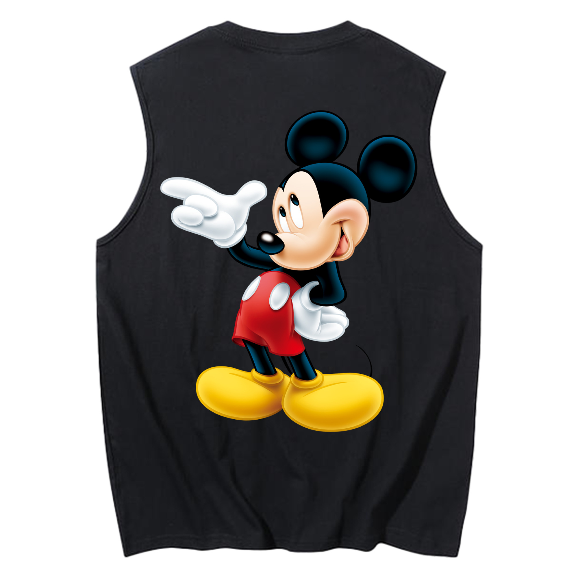 ミッキーマウス Mickey Mouse コットン100％タンクトップ（背面プリント）