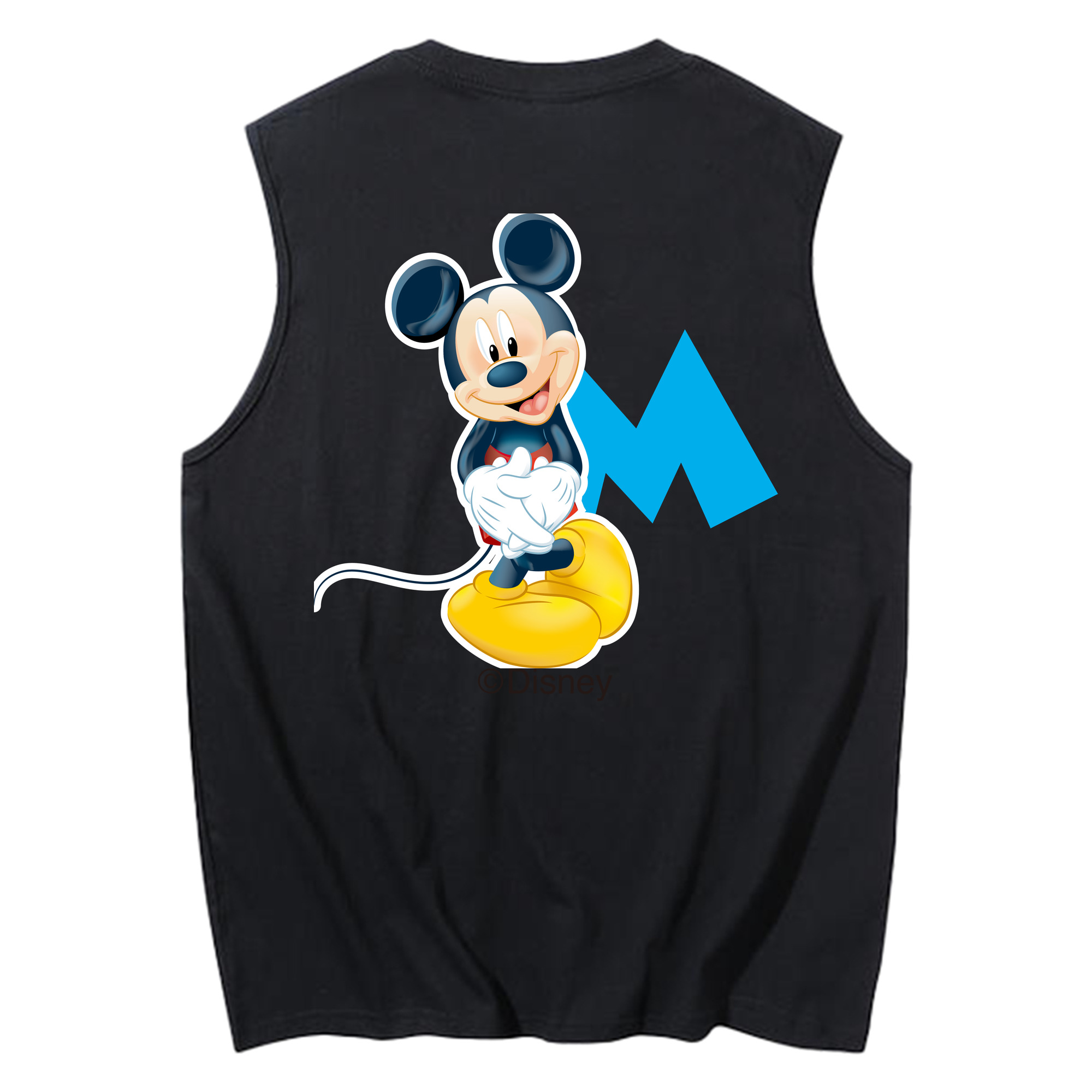 ミッキーマウス Mickey Mouse コットン100％タンクトップ（背面プリント）
