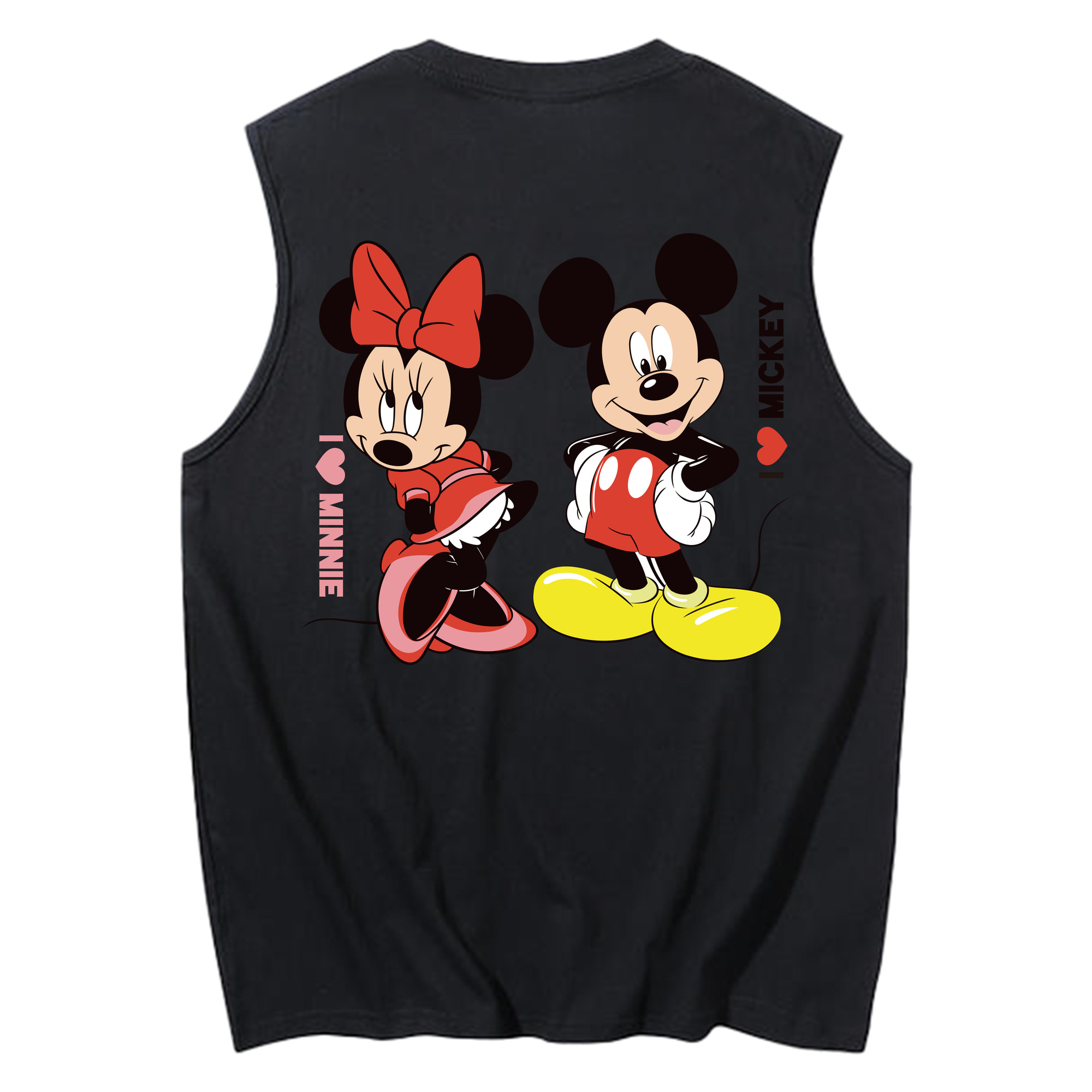 ミッキーマウス Mickey Mouse コットン100％タンクトップ（背面プリント）