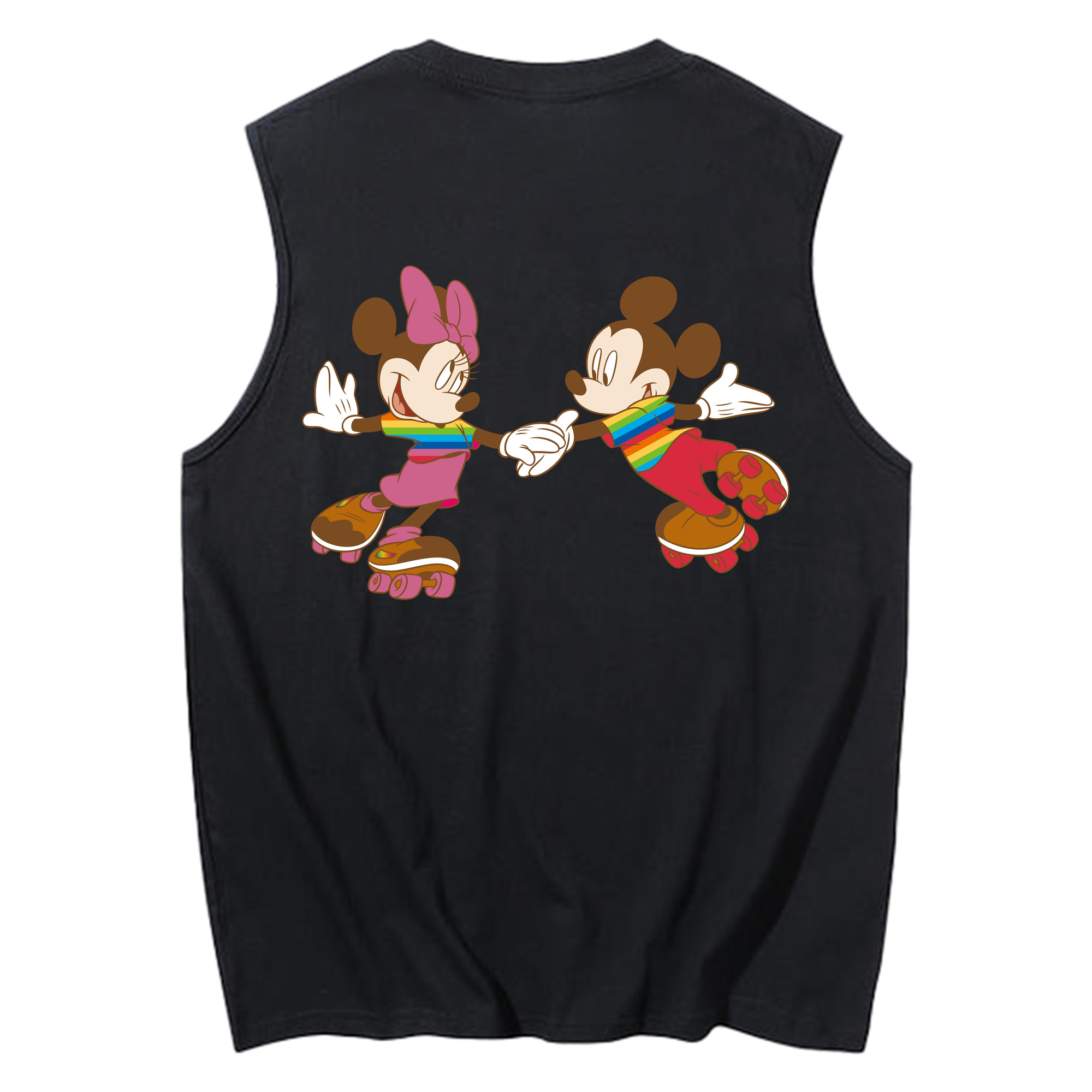 ミッキーマウス Mickey Mouse コットン100％タンクトップ（背面プリント）