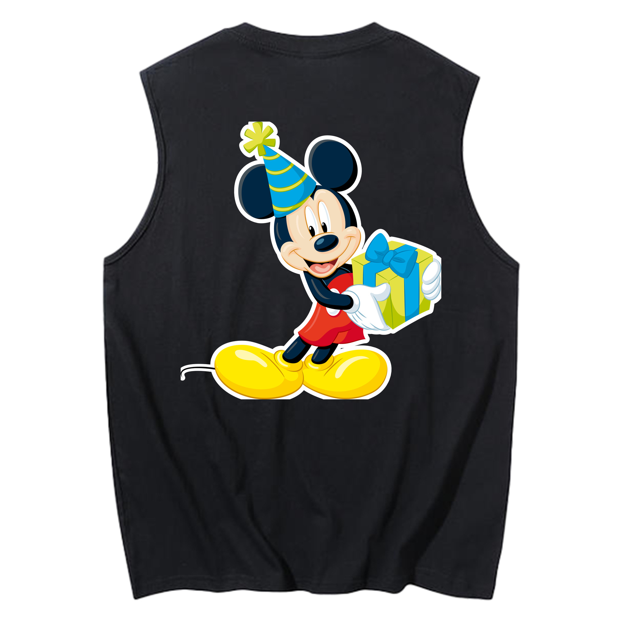 ミッキーマウス Mickey Mouse コットン100％タンクトップ（背面プリント）