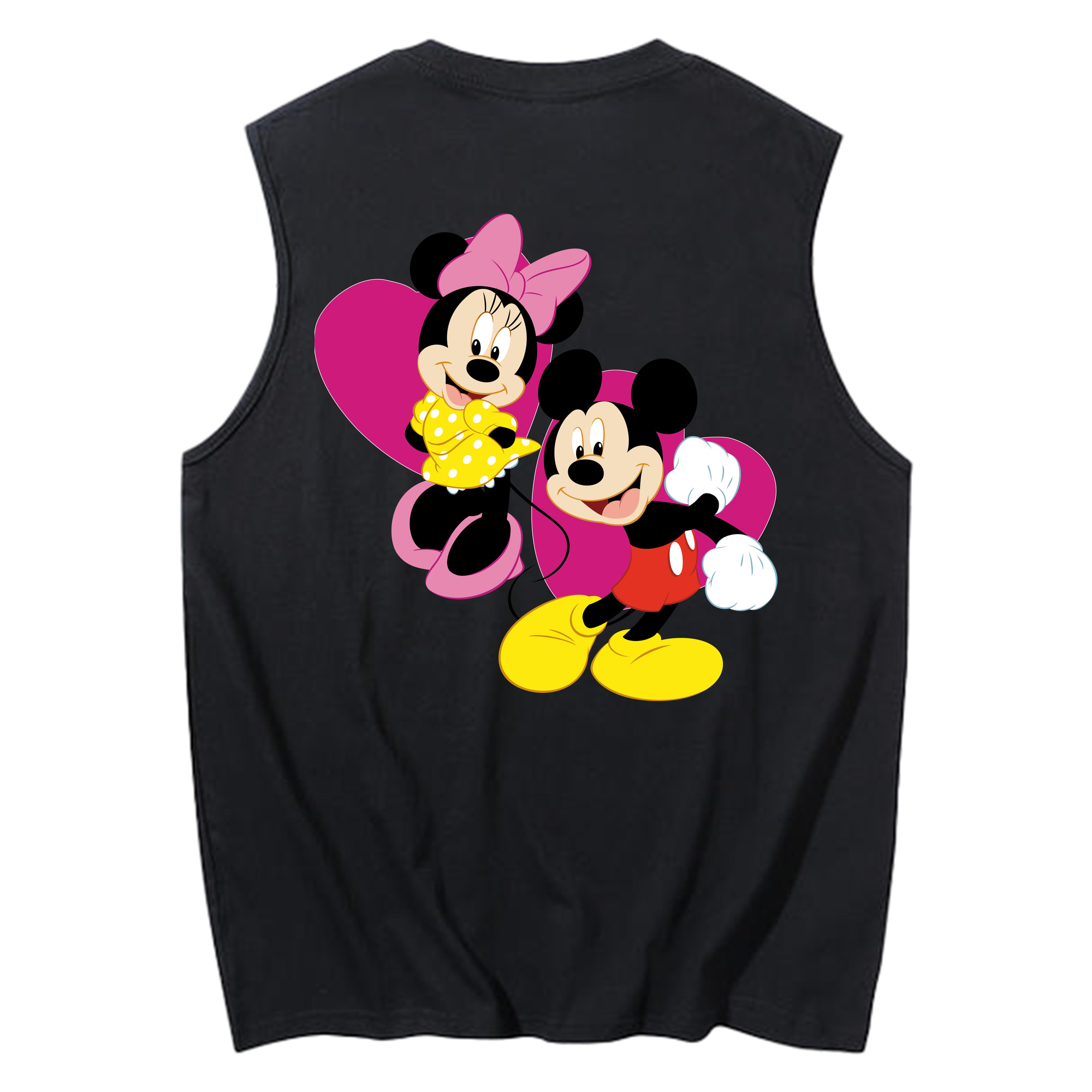 ミッキーマウス Mickey Mouse コットン100％タンクトップ（背面プリント）