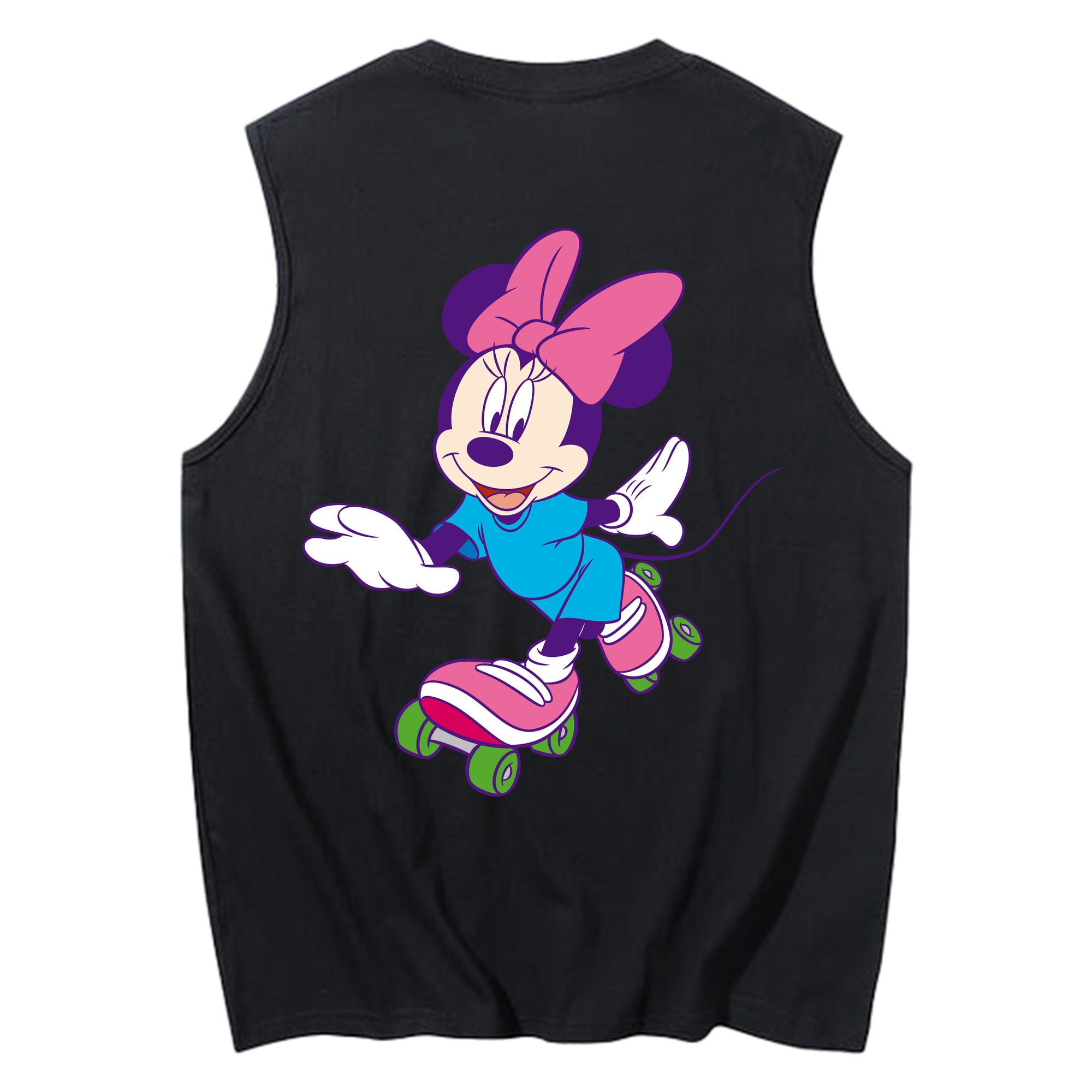 ミッキーマウス Mickey Mouse コットン100％タンクトップ（背面プリント）