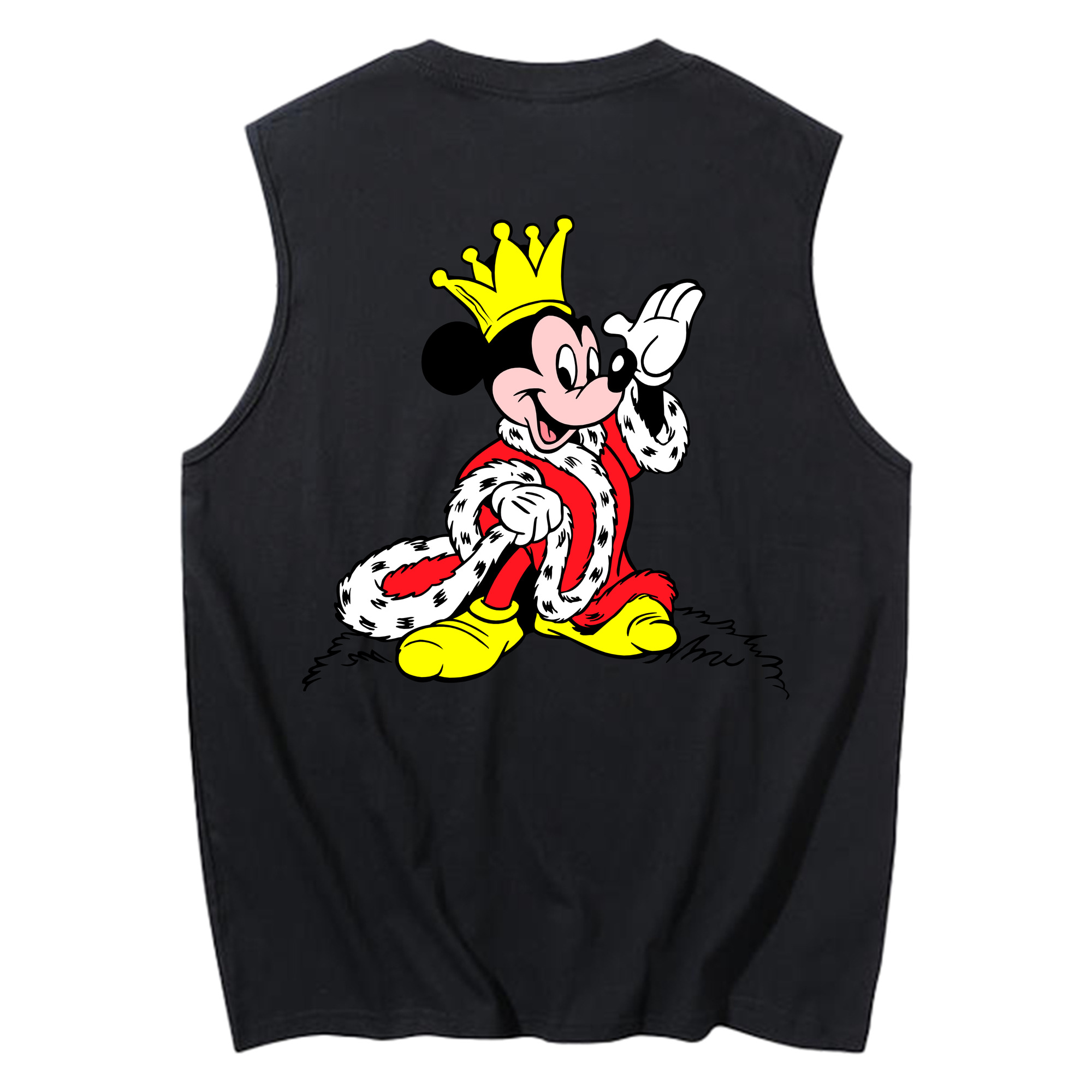 ミッキーマウス Mickey Mouse コットン100％タンクトップ（背面プリント）