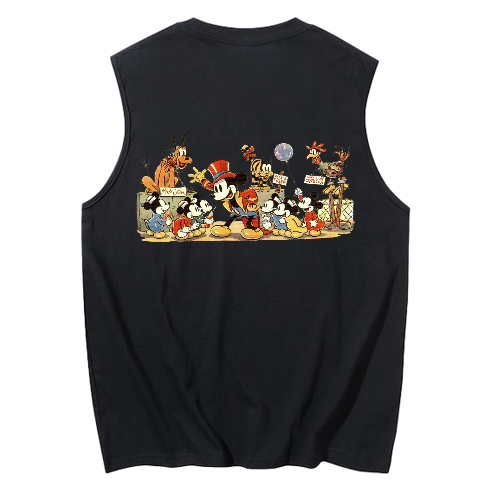 ミッキーマウス Mickey Mouse コットン100％タンクトップ（背面プリント）