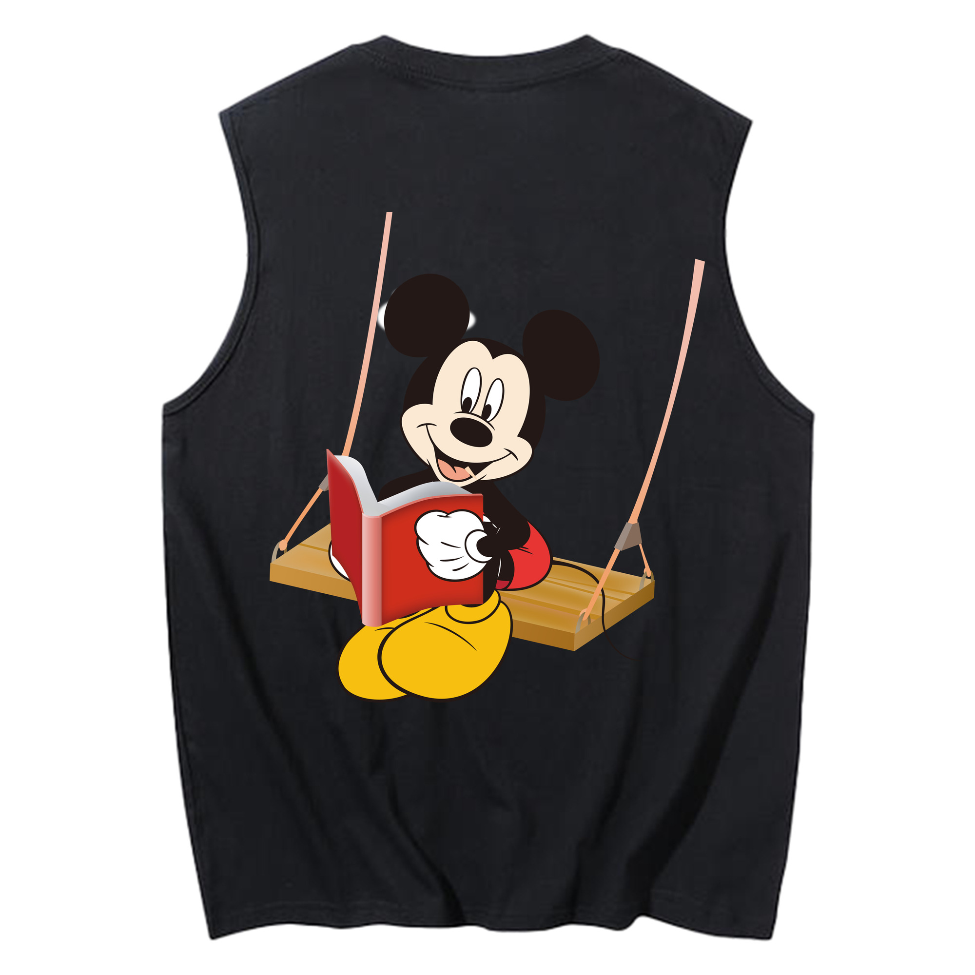 ミッキーマウス Mickey Mouse コットン100％タンクトップ（背面プリント）