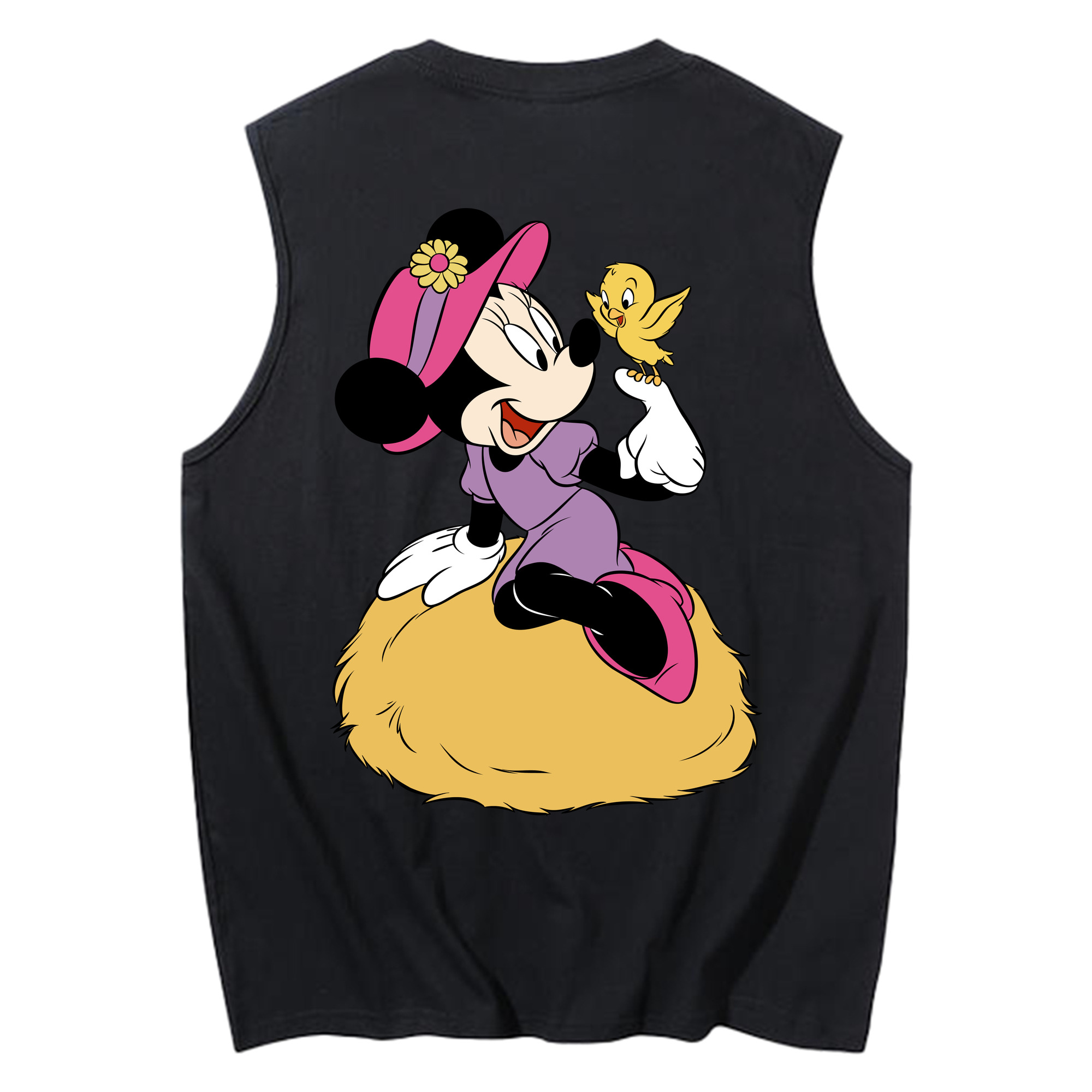 ミッキーマウス Mickey Mouse コットン100％タンクトップ（背面プリント）