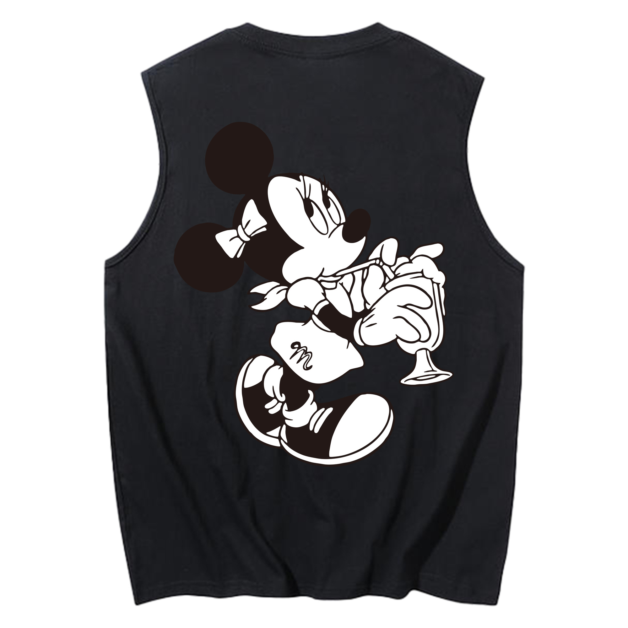 ミッキーマウス Mickey Mouse コットン100％タンクトップ（背面プリント）