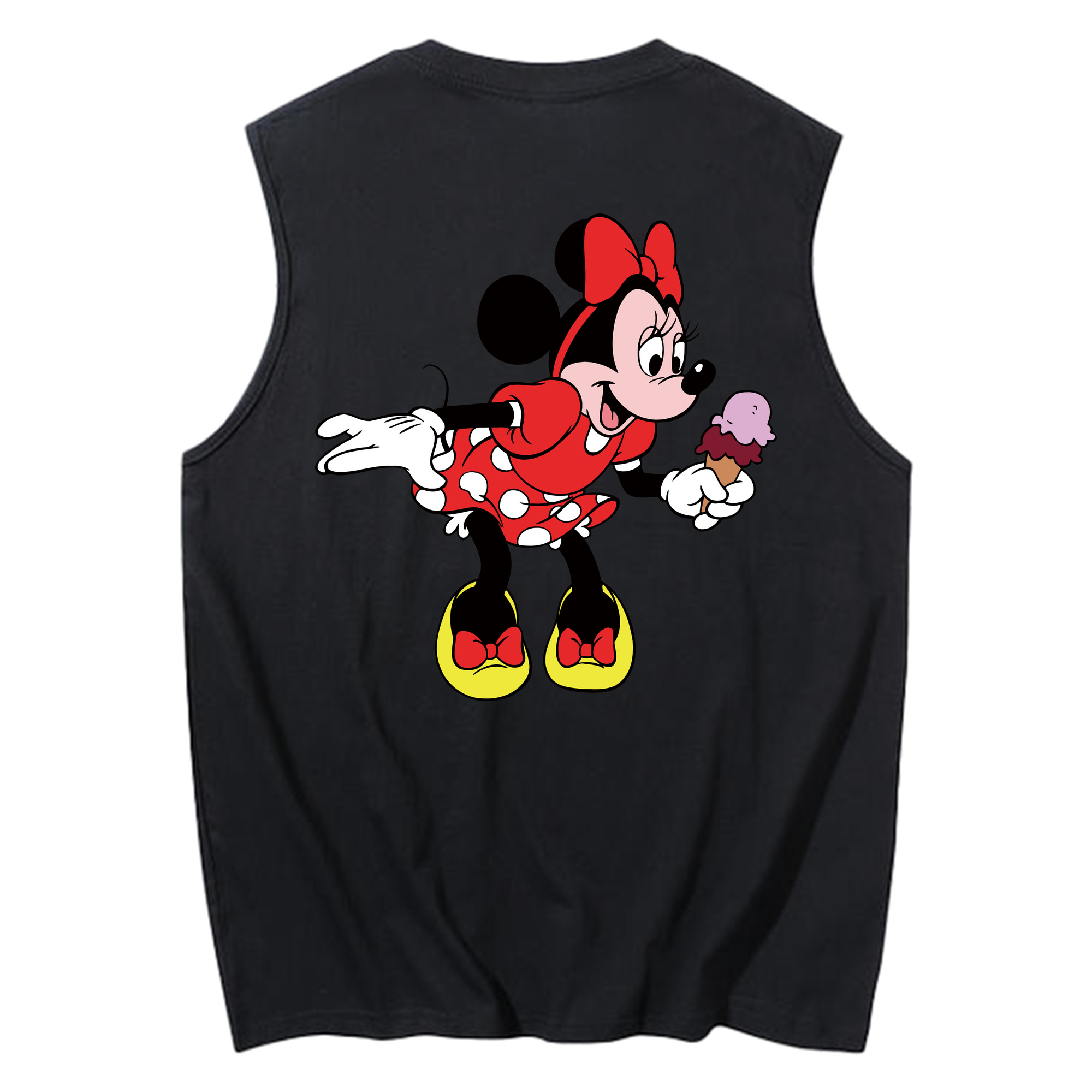 ミッキーマウス Mickey Mouse コットン100％タンクトップ（背面プリント）