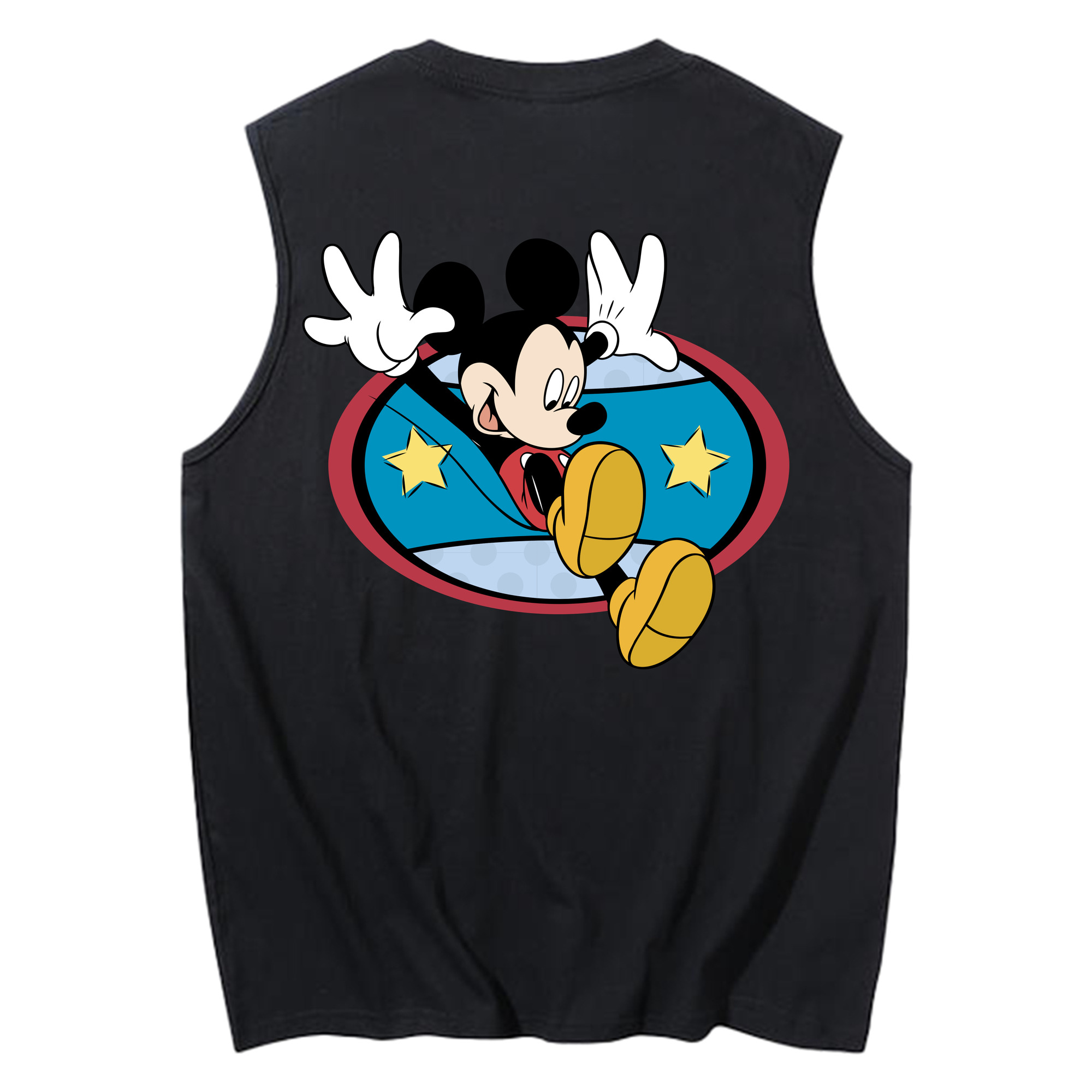 ミッキーマウス Mickey Mouse コットン100％タンクトップ（背面プリント）