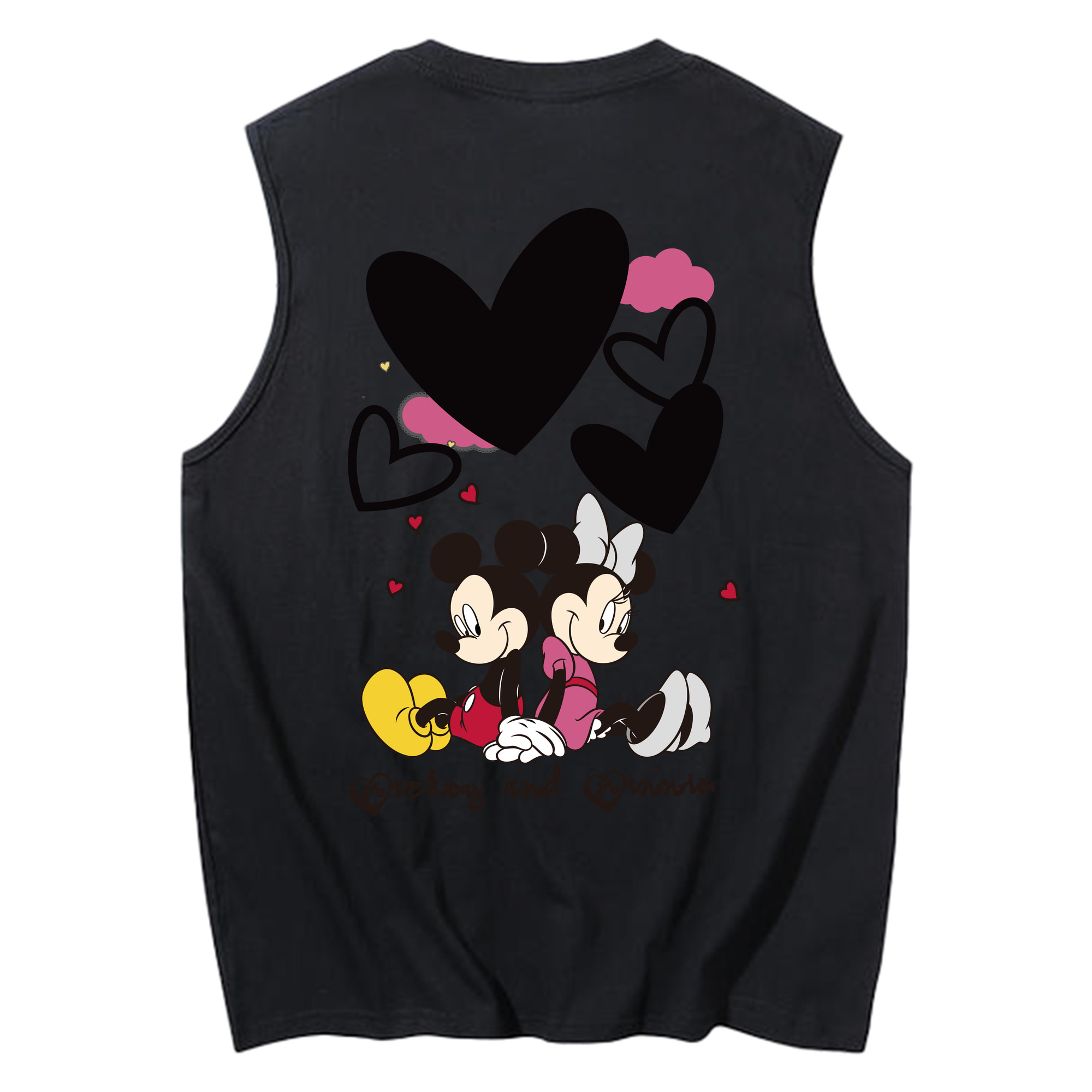 ミッキーマウス Mickey Mouse コットン100％タンクトップ（背面プリント）