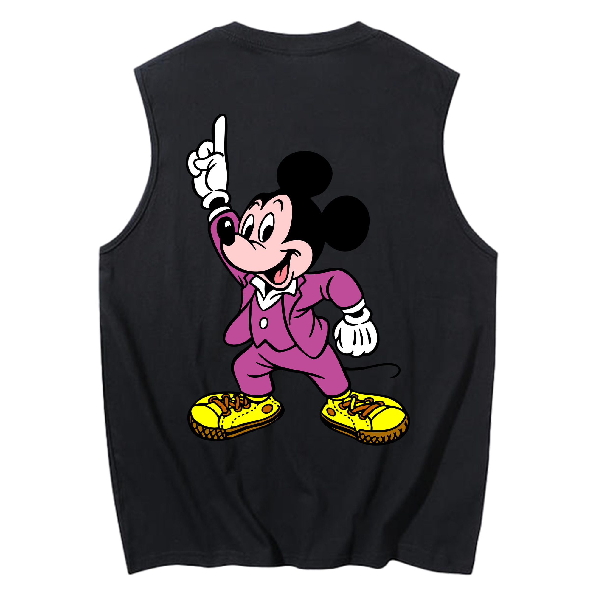 ミッキーマウス Mickey Mouse コットン100％タンクトップ（背面プリント）