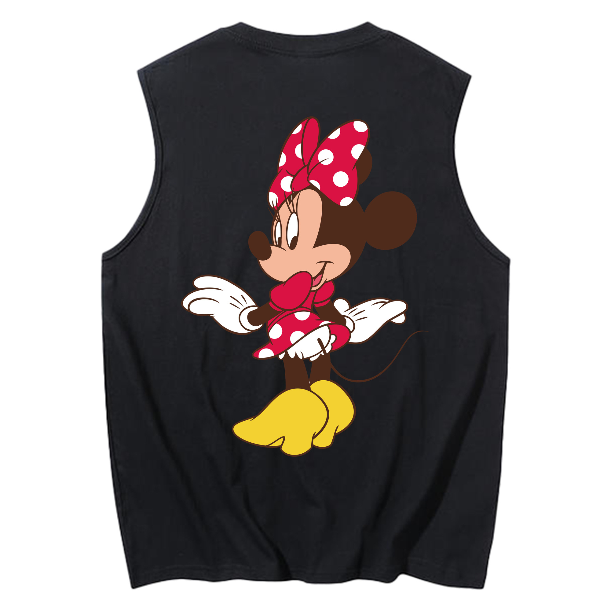 ミッキーマウス Mickey Mouse コットン100％タンクトップ（背面プリント）