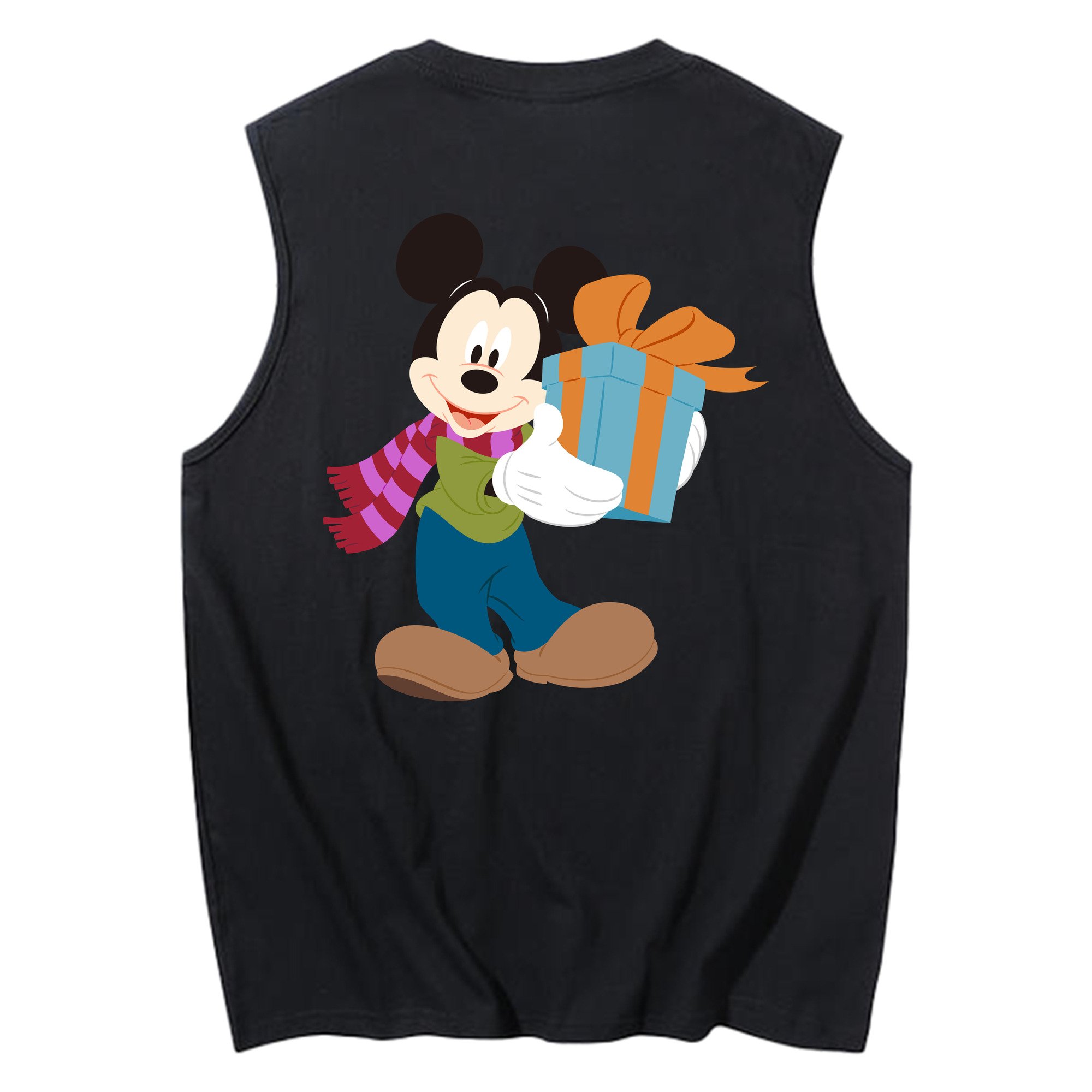 ミッキーマウス Mickey Mouse コットン100％タンクトップ（背面プリント）
