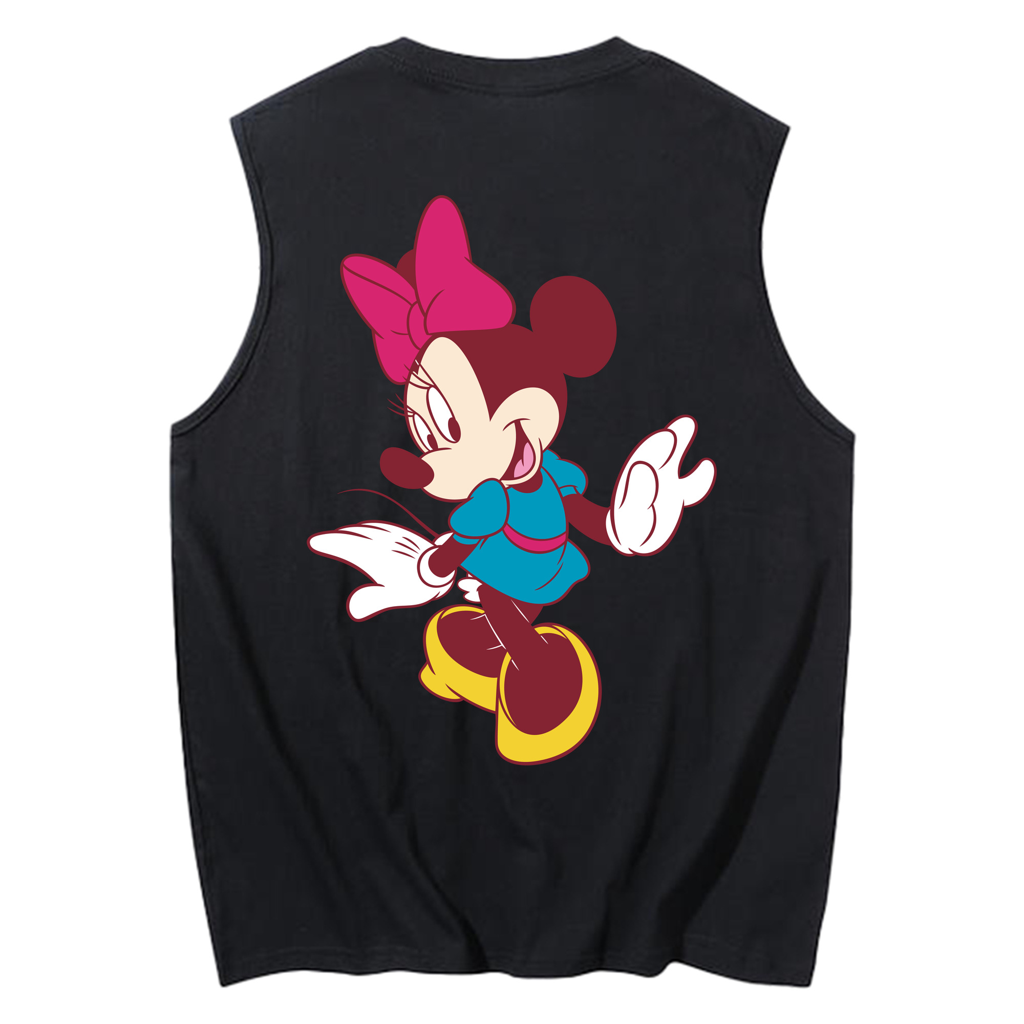 ミッキーマウス Mickey Mouse コットン100％タンクトップ（背面プリント）