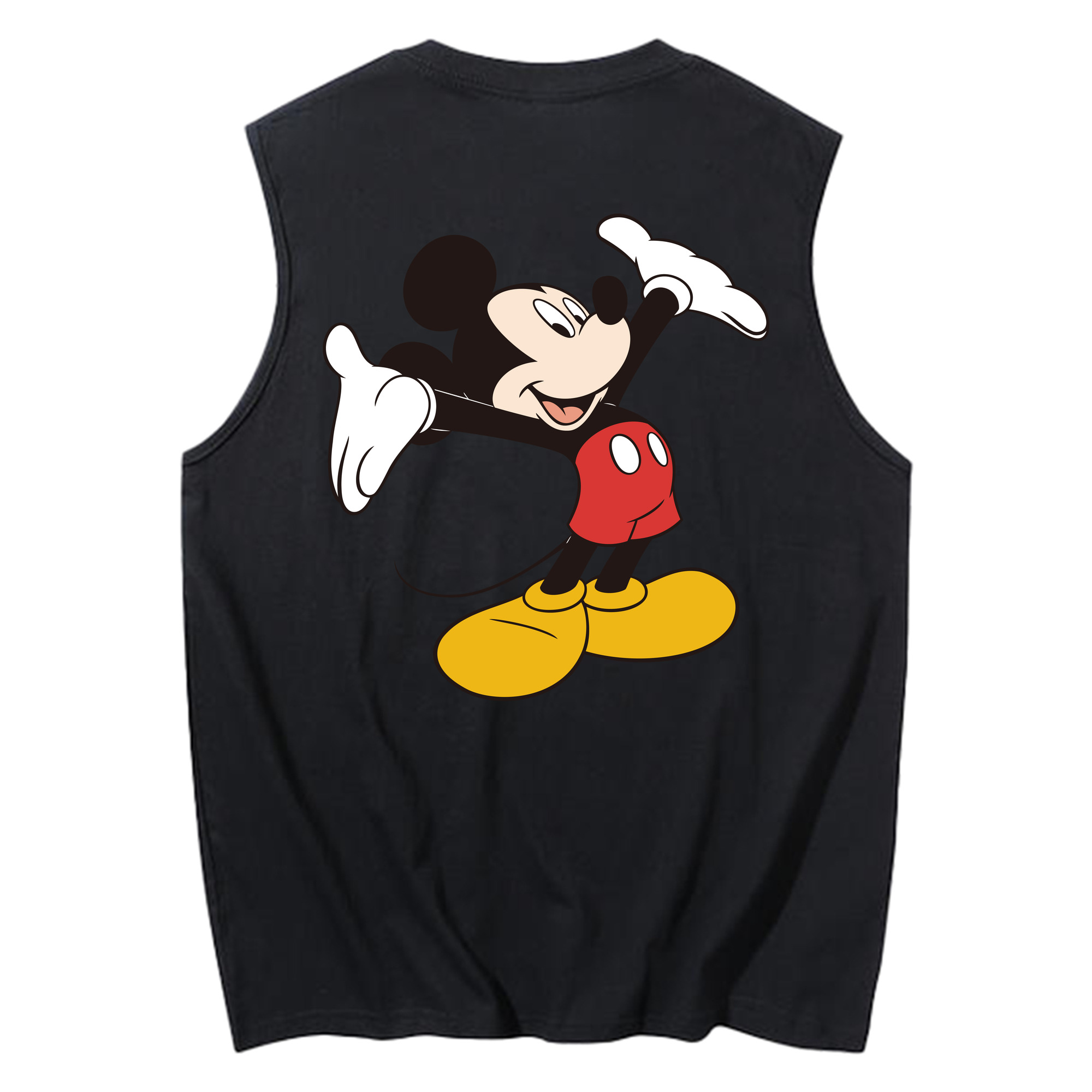 ミッキーマウス Mickey Mouse コットン100％タンクトップ（背面プリント）