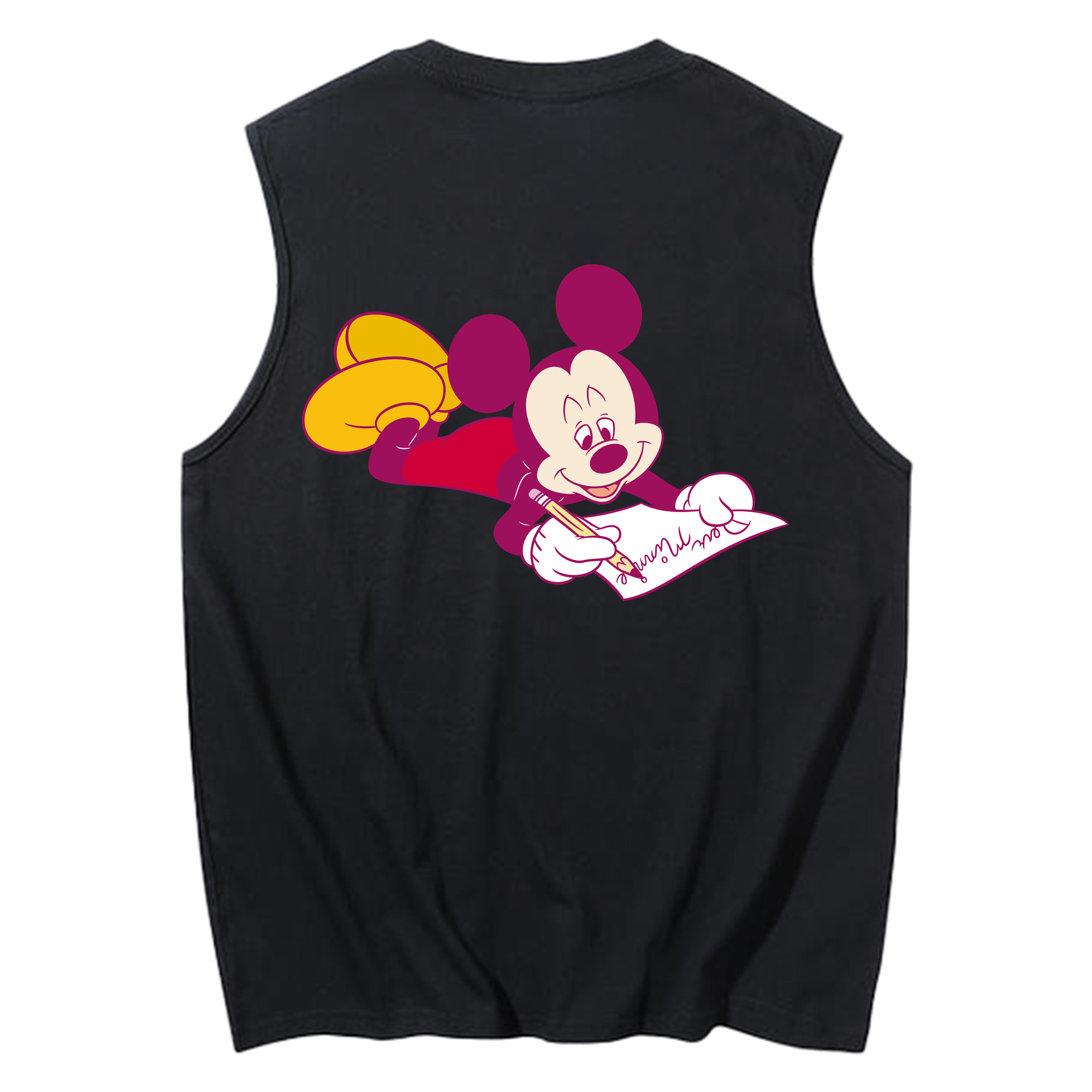 ミッキーマウス Mickey Mouse コットン100％タンクトップ（背面プリント）