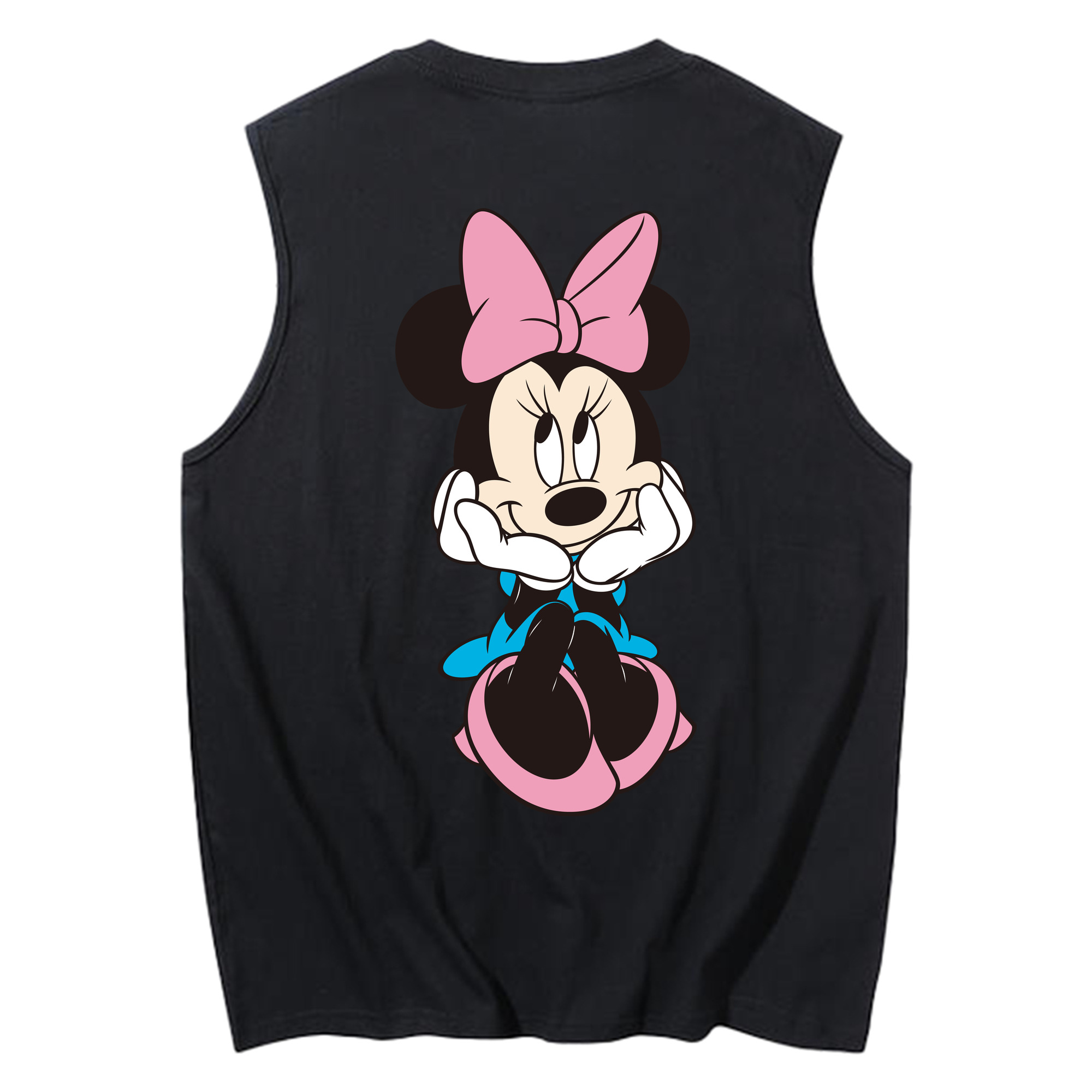ミッキーマウス Mickey Mouse コットン100％タンクトップ（背面プリント）