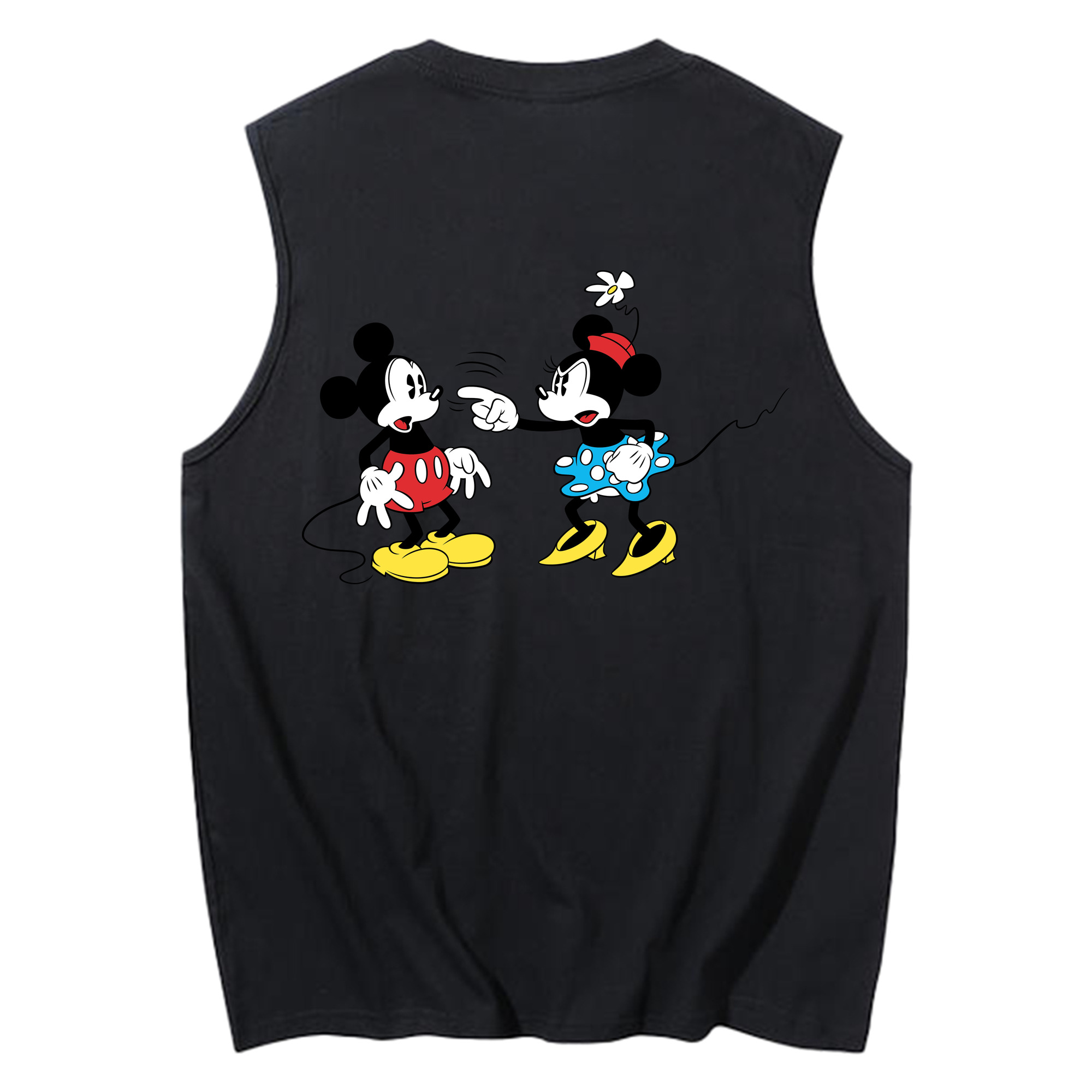 ミッキーマウス Mickey Mouse コットン100％タンクトップ（背面プリント）