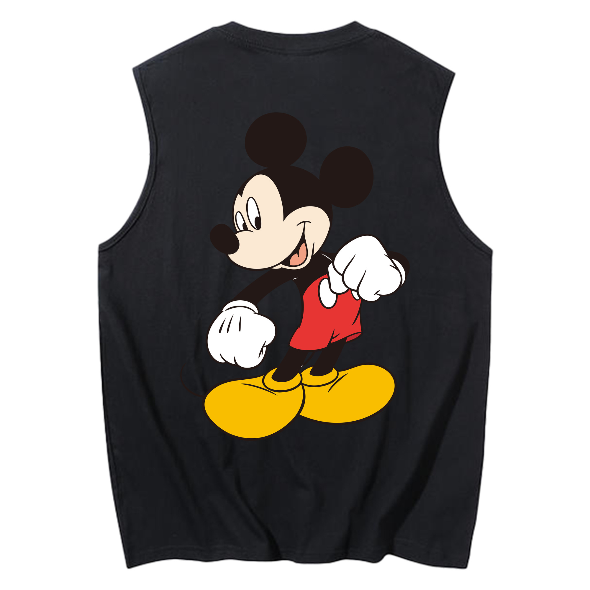 ミッキーマウス Mickey Mouse コットン100％タンクトップ（背面プリント）