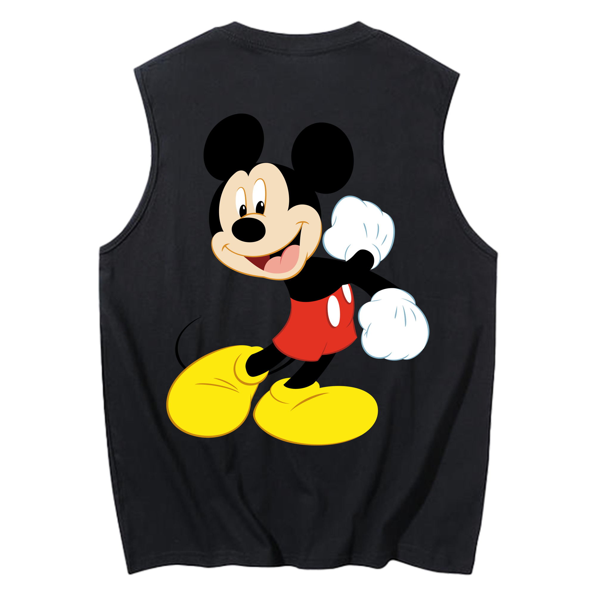 ミッキーマウス Mickey Mouse コットン100％タンクトップ（背面プリント）