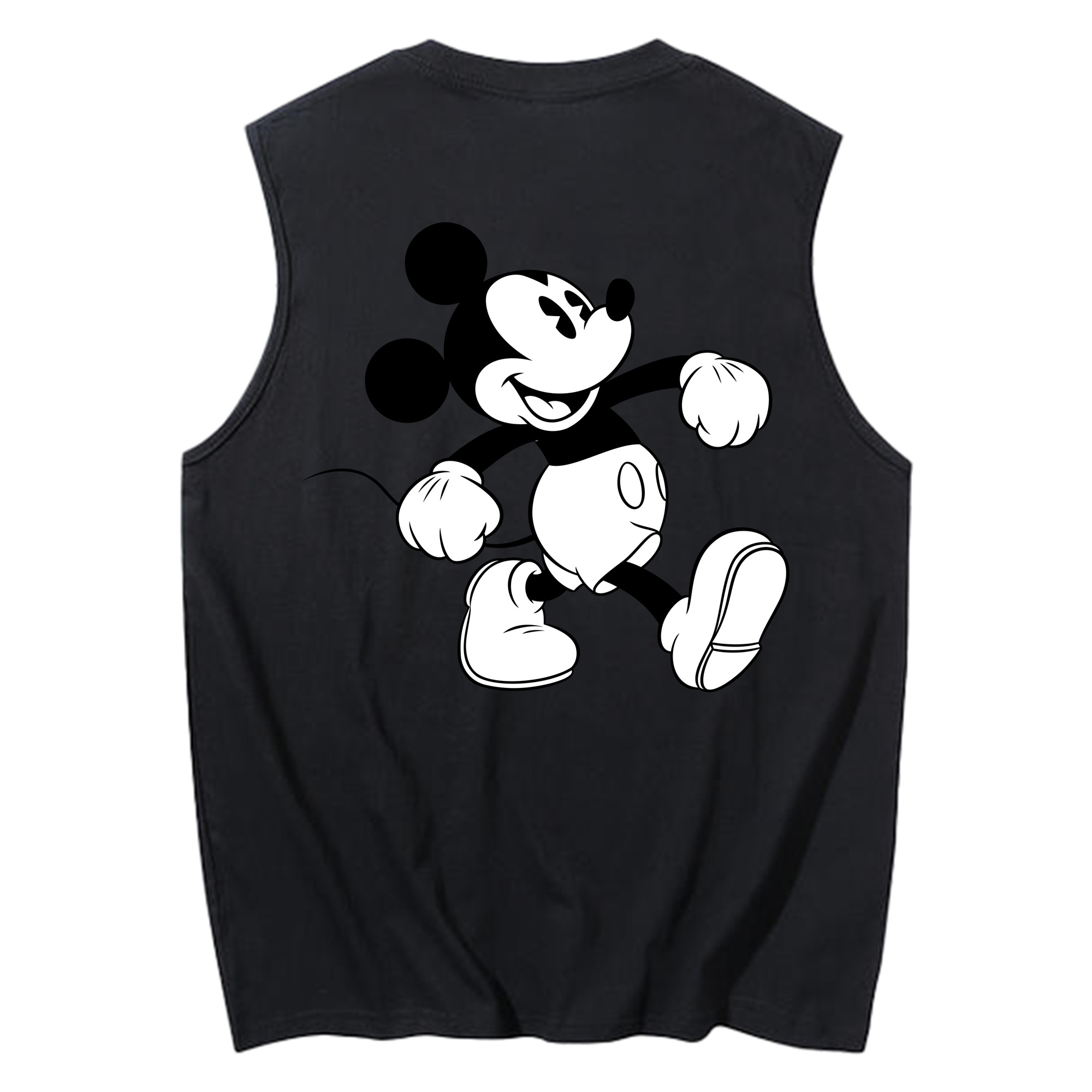 ミッキーマウス Mickey Mouse コットン100％タンクトップ（背面プリント）