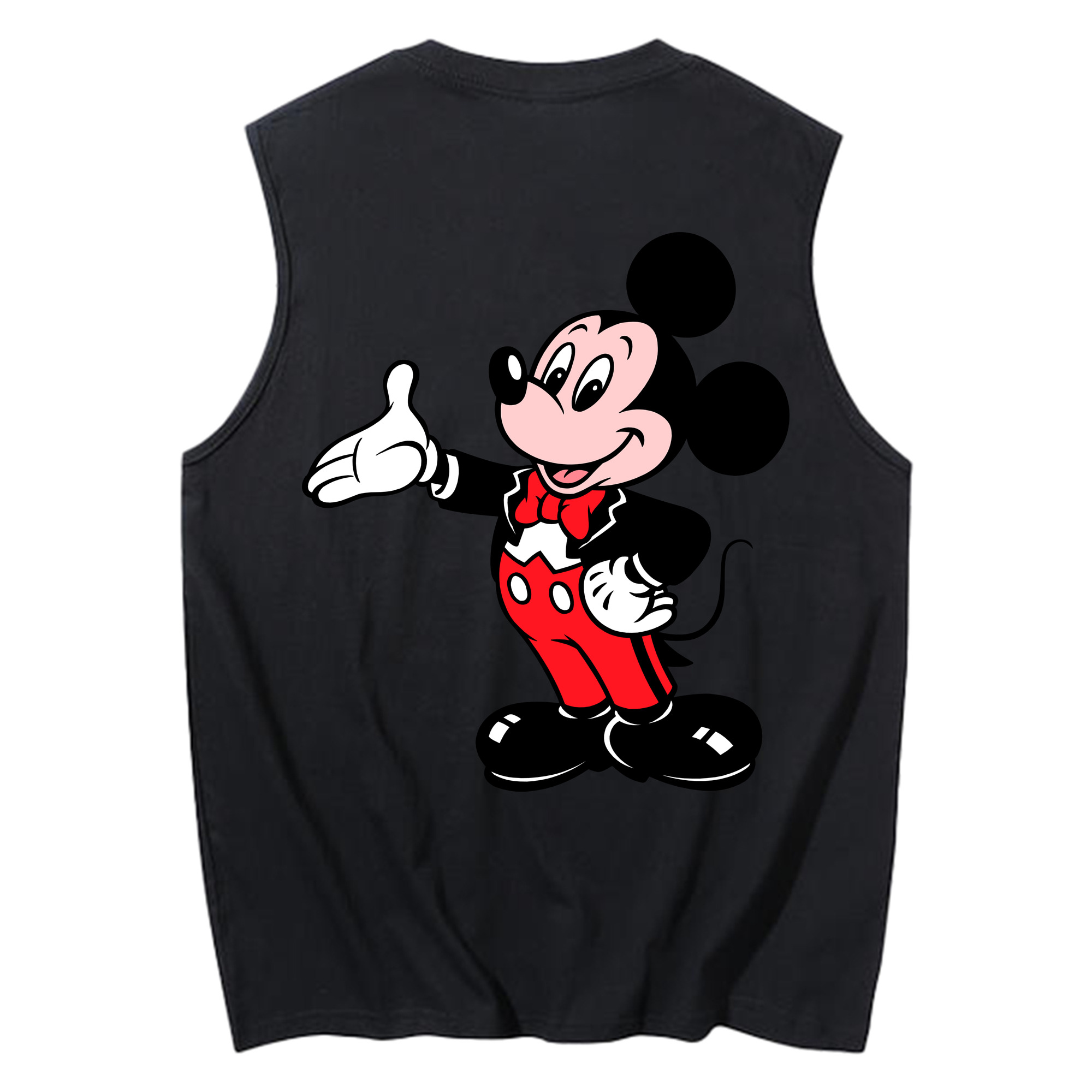 ミッキーマウス Mickey Mouse コットン100％タンクトップ（背面プリント）