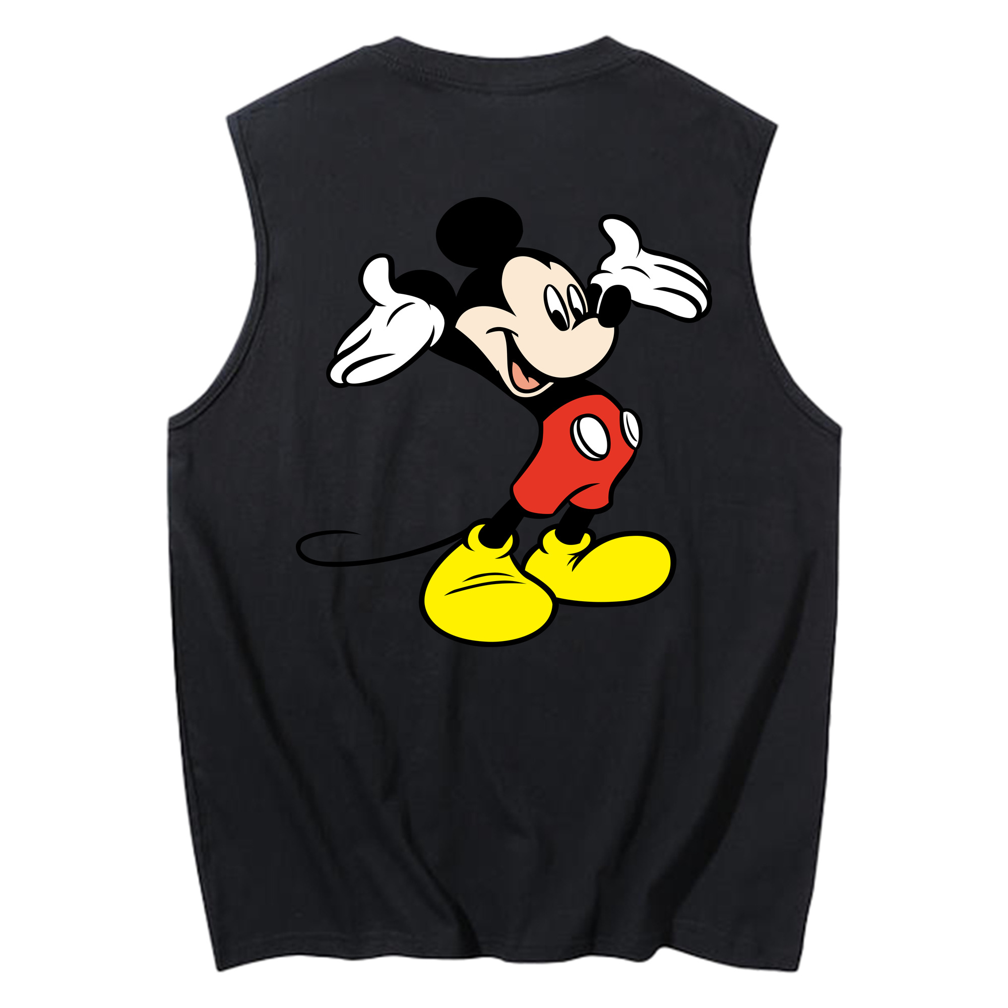 ミッキーマウス Mickey Mouse コットン100％タンクトップ（背面プリント）
