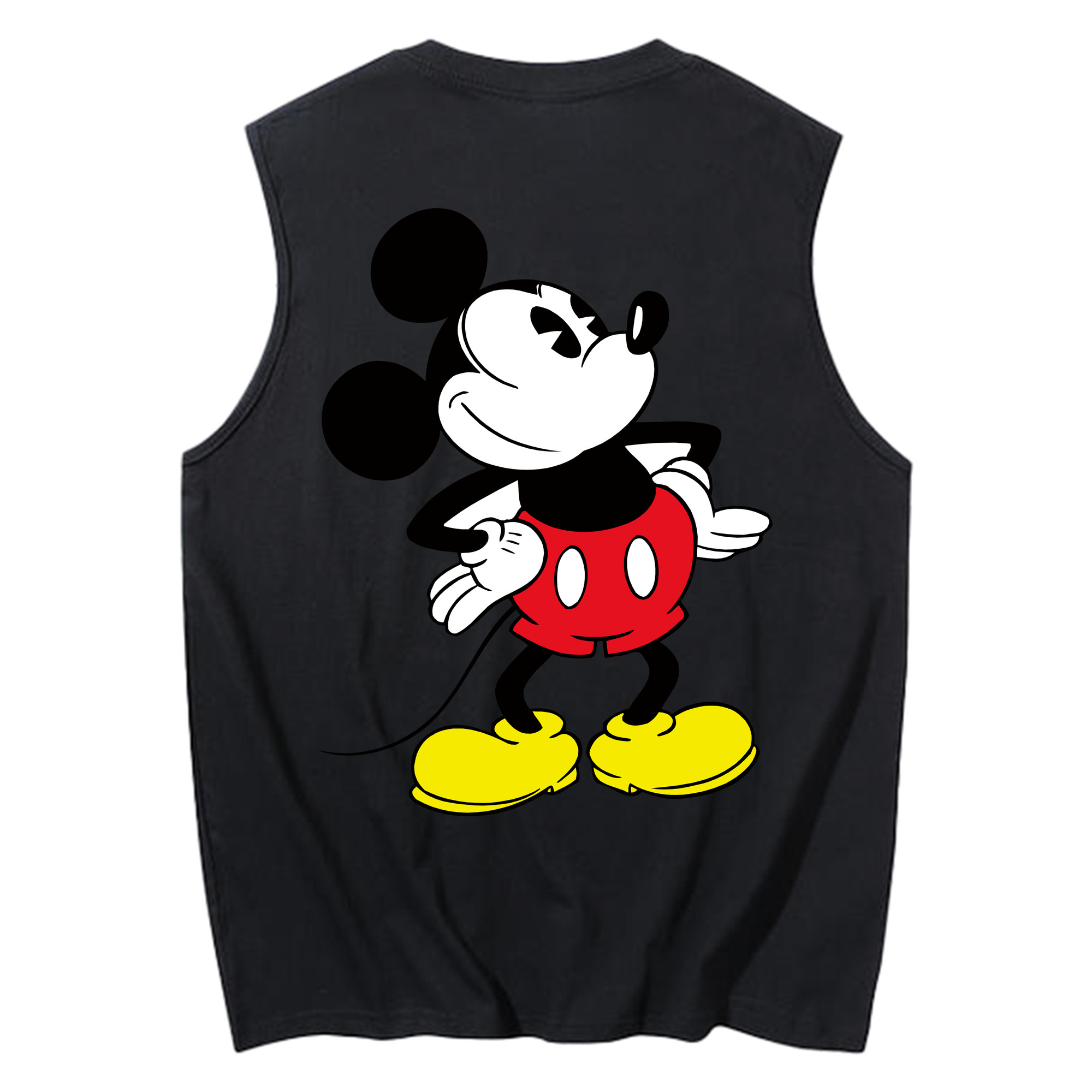 ミッキーマウス Mickey Mouse コットン100％タンクトップ（背面プリント）