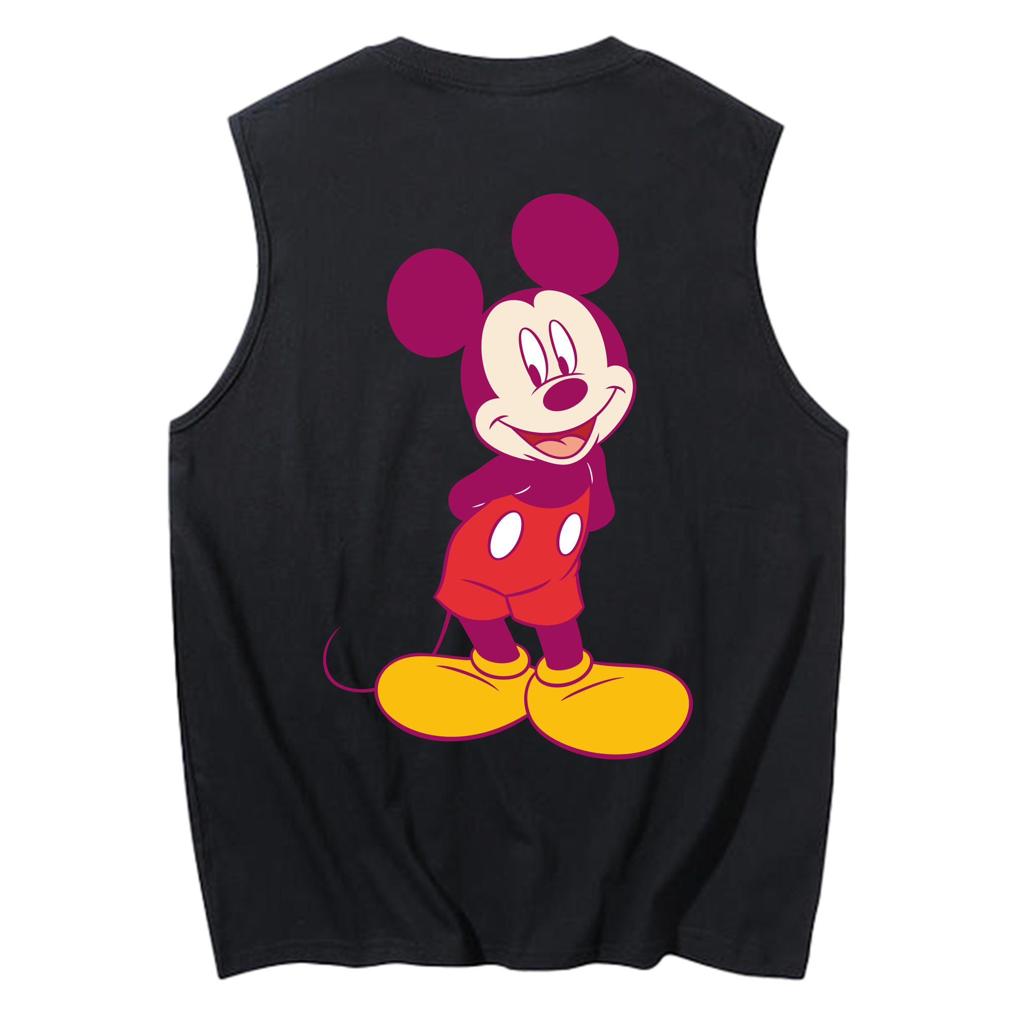 ミッキーマウス Mickey Mouse コットン100％タンクトップ（背面プリント）