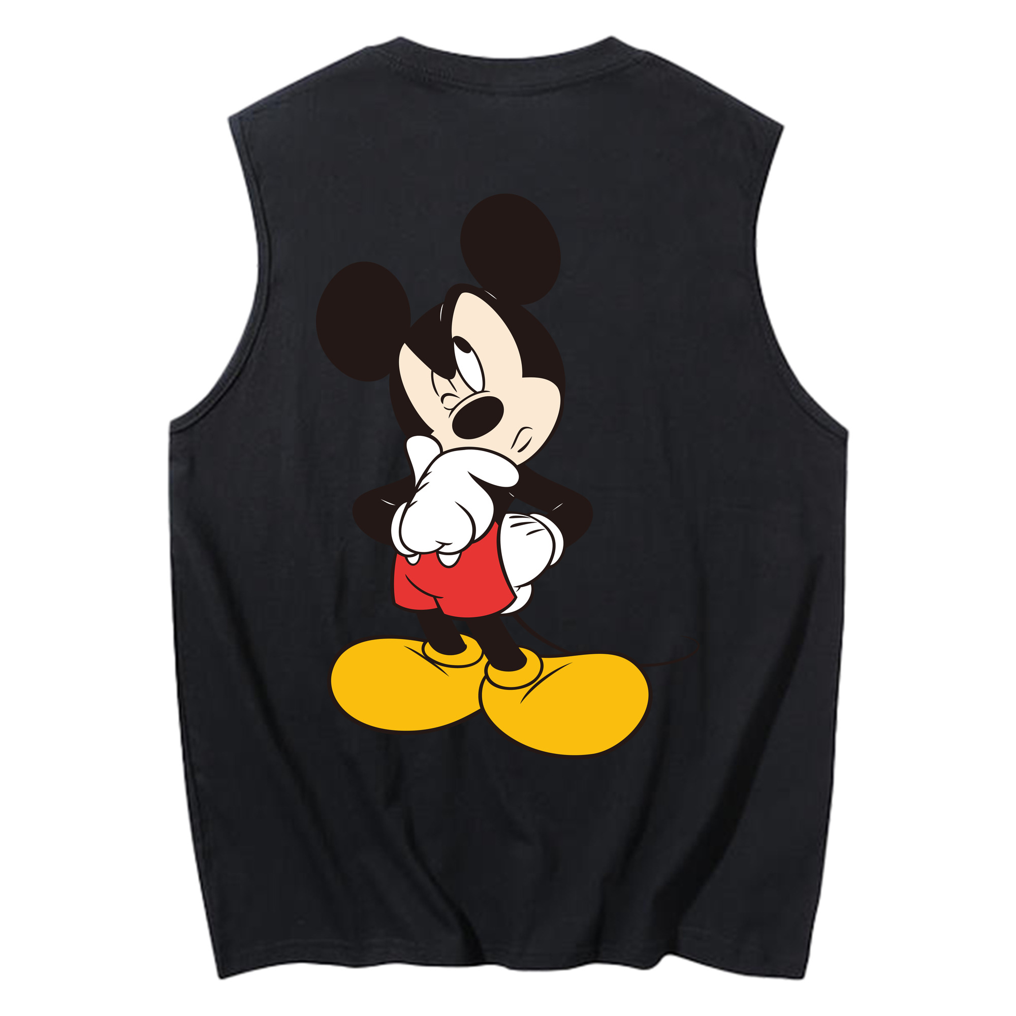 ミッキーマウス Mickey Mouse コットン100％タンクトップ（背面プリント）
