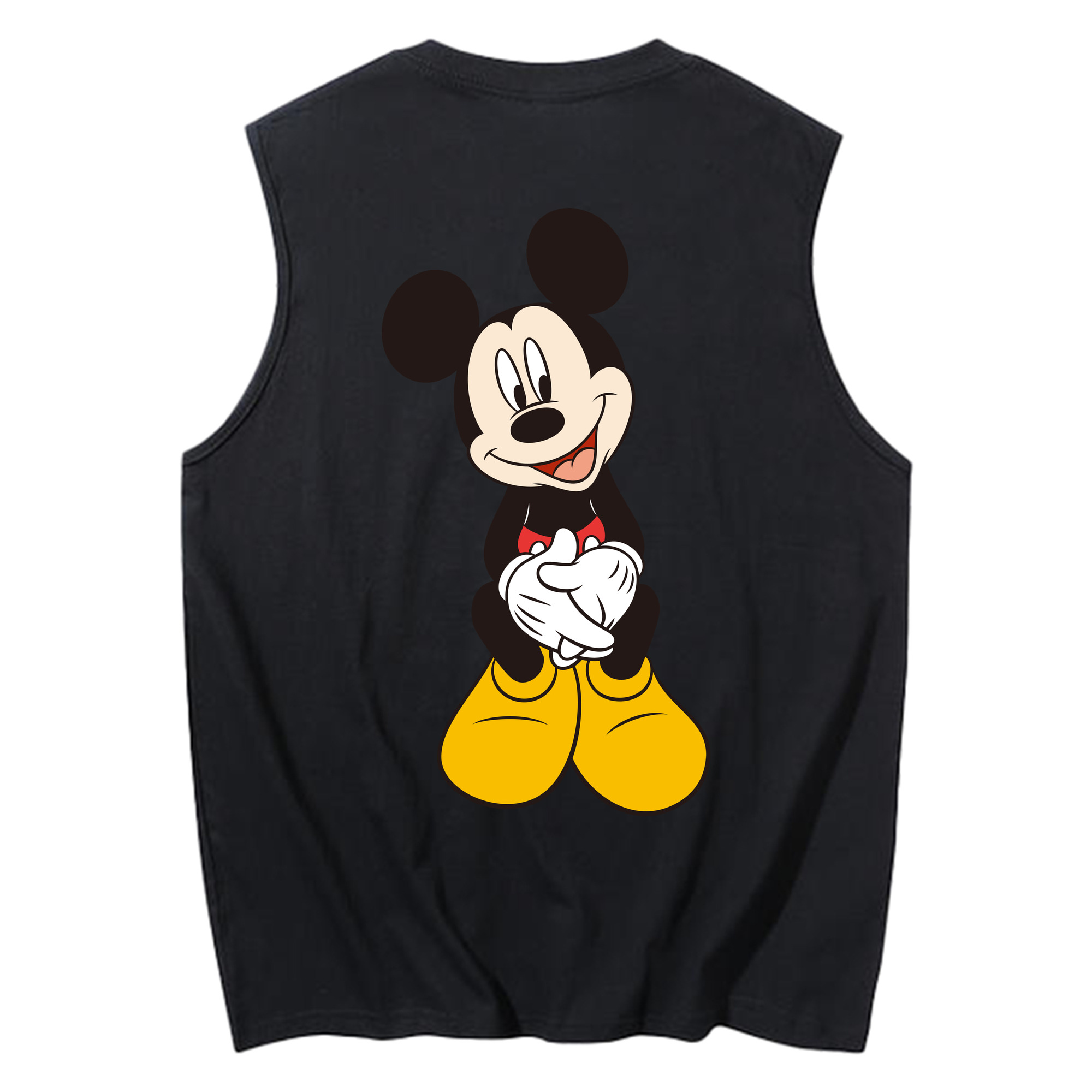 ミッキーマウス Mickey Mouse コットン100％タンクトップ（背面プリント）