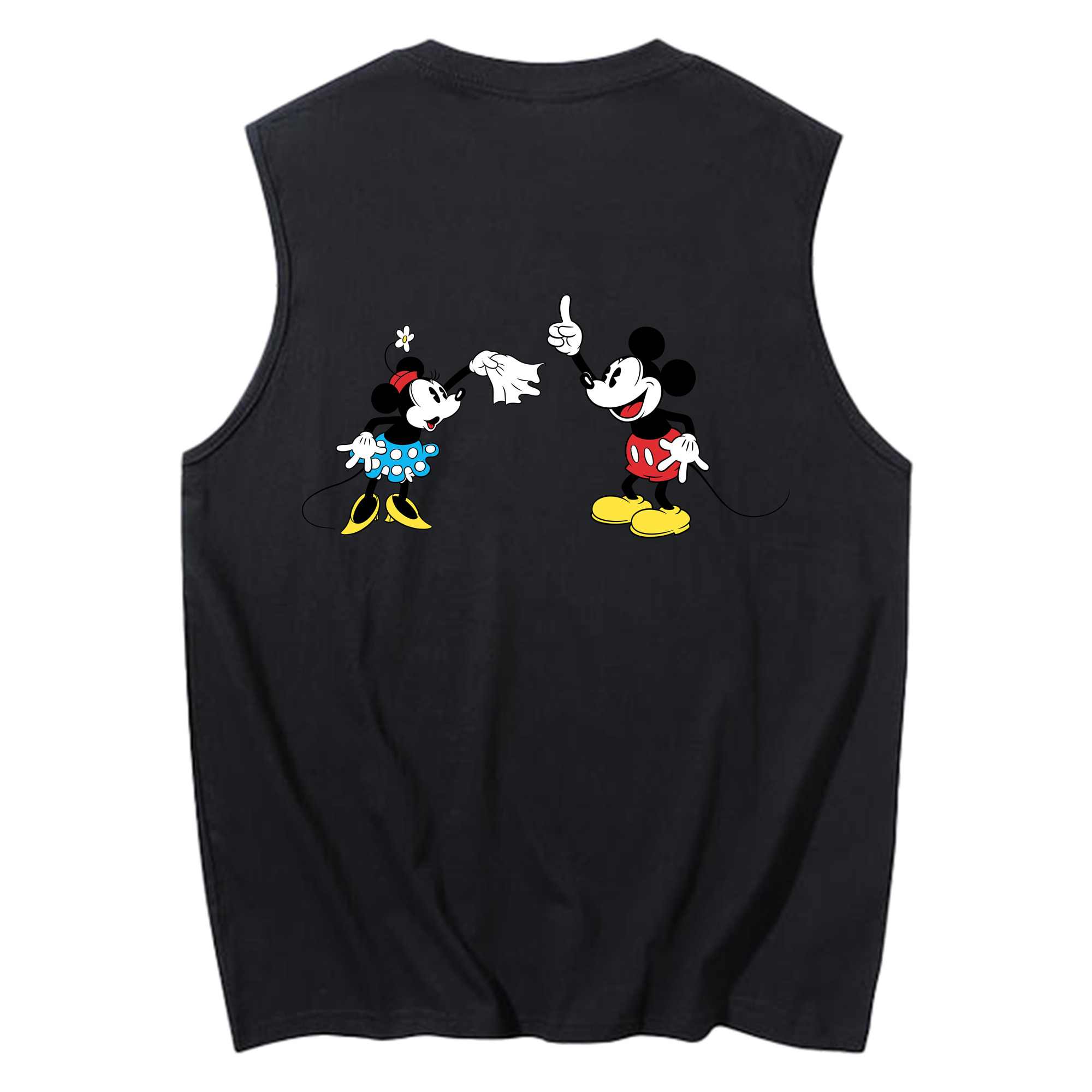 ミッキーマウス Mickey Mouse コットン100％タンクトップ（背面プリント）