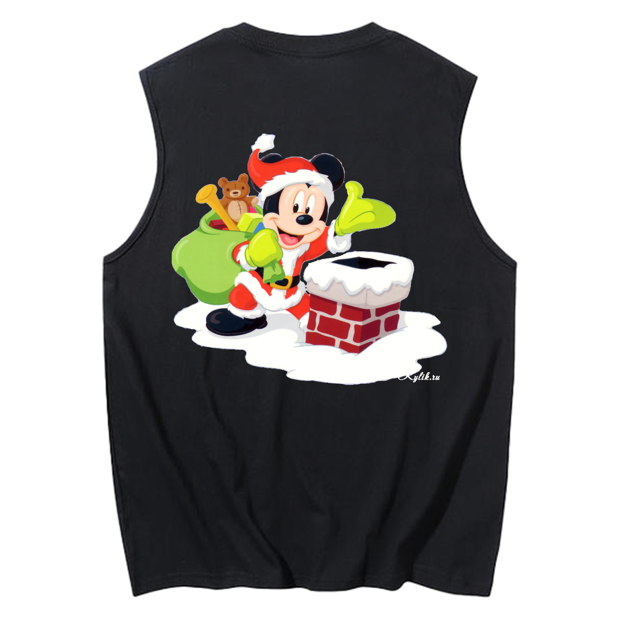 ミッキーマウス Mickey Mouse コットン100％タンクトップ（背面プリント）