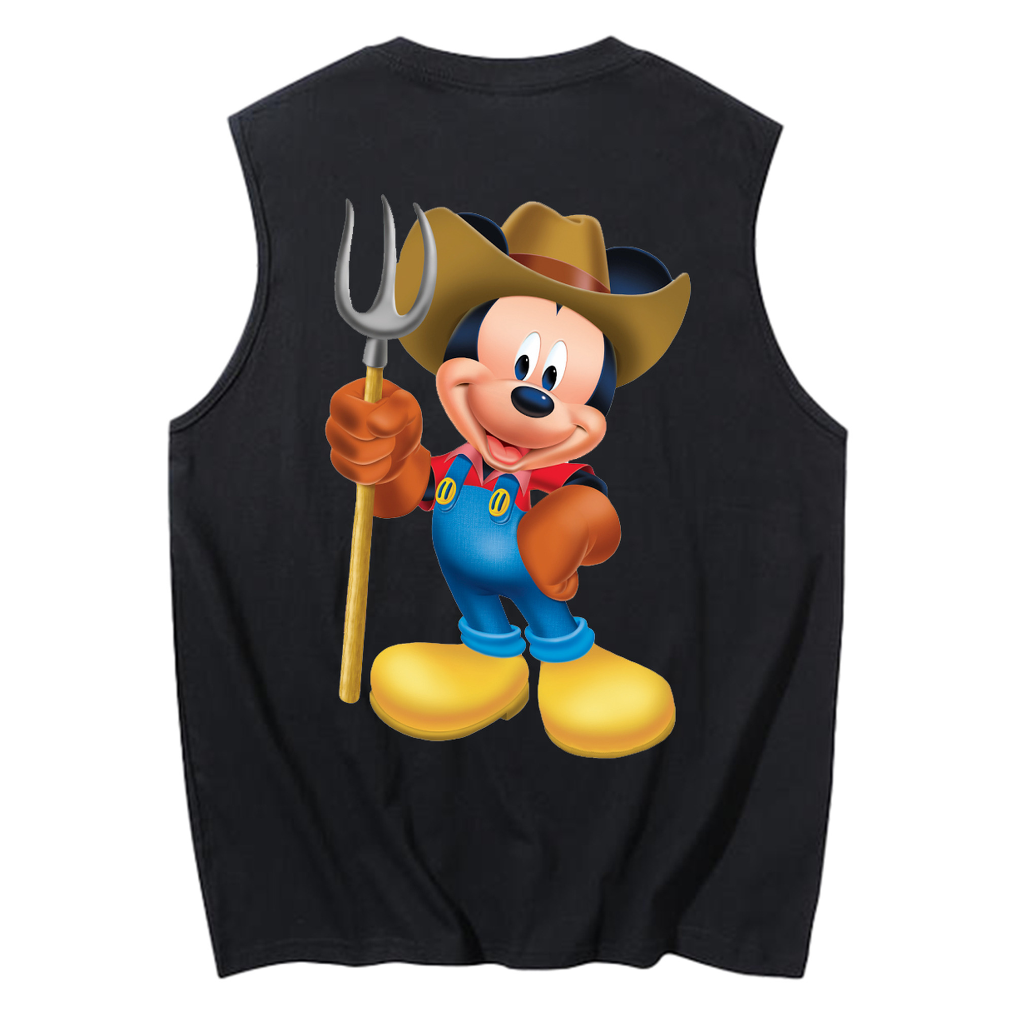 ミッキーマウス Mickey Mouse コットン100％タンクトップ（背面プリント）