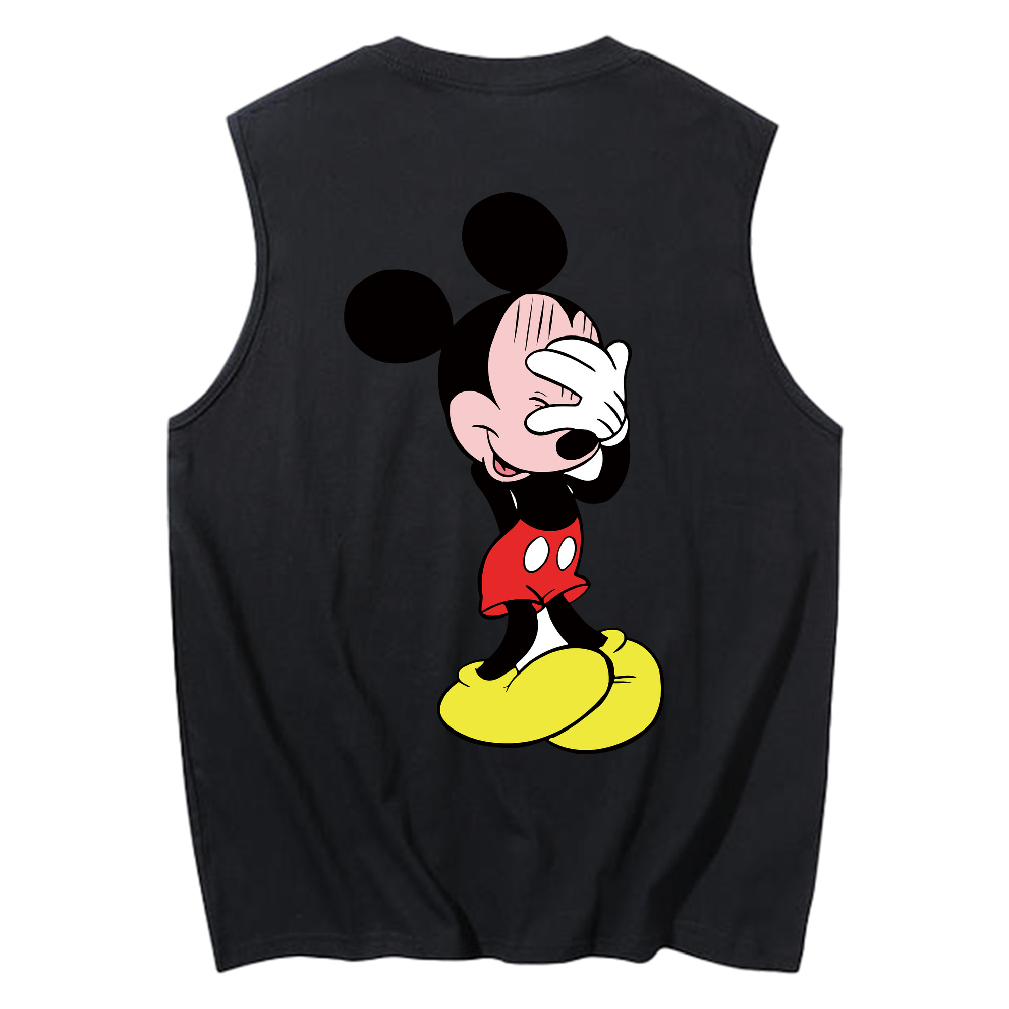 ミッキーマウス Mickey Mouse コットン100％タンクトップ（背面プリント）