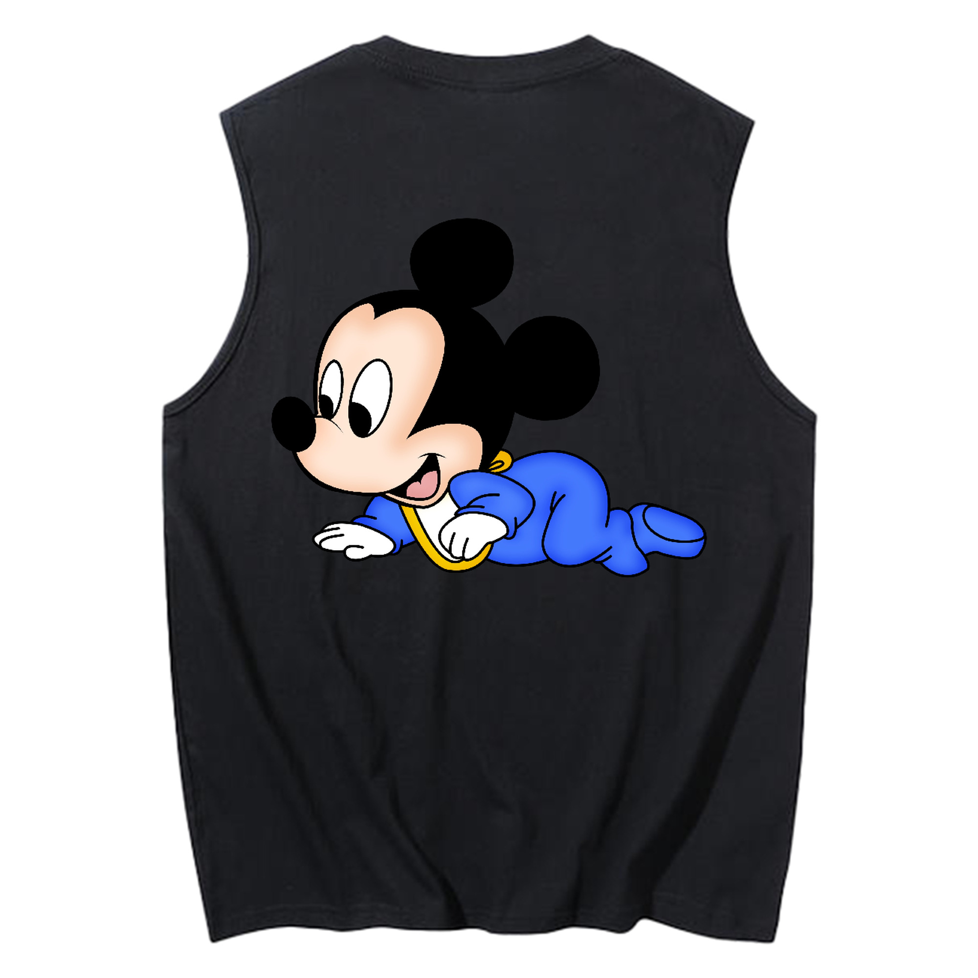 ミッキーマウス Mickey Mouse コットン100％タンクトップ（背面プリント）